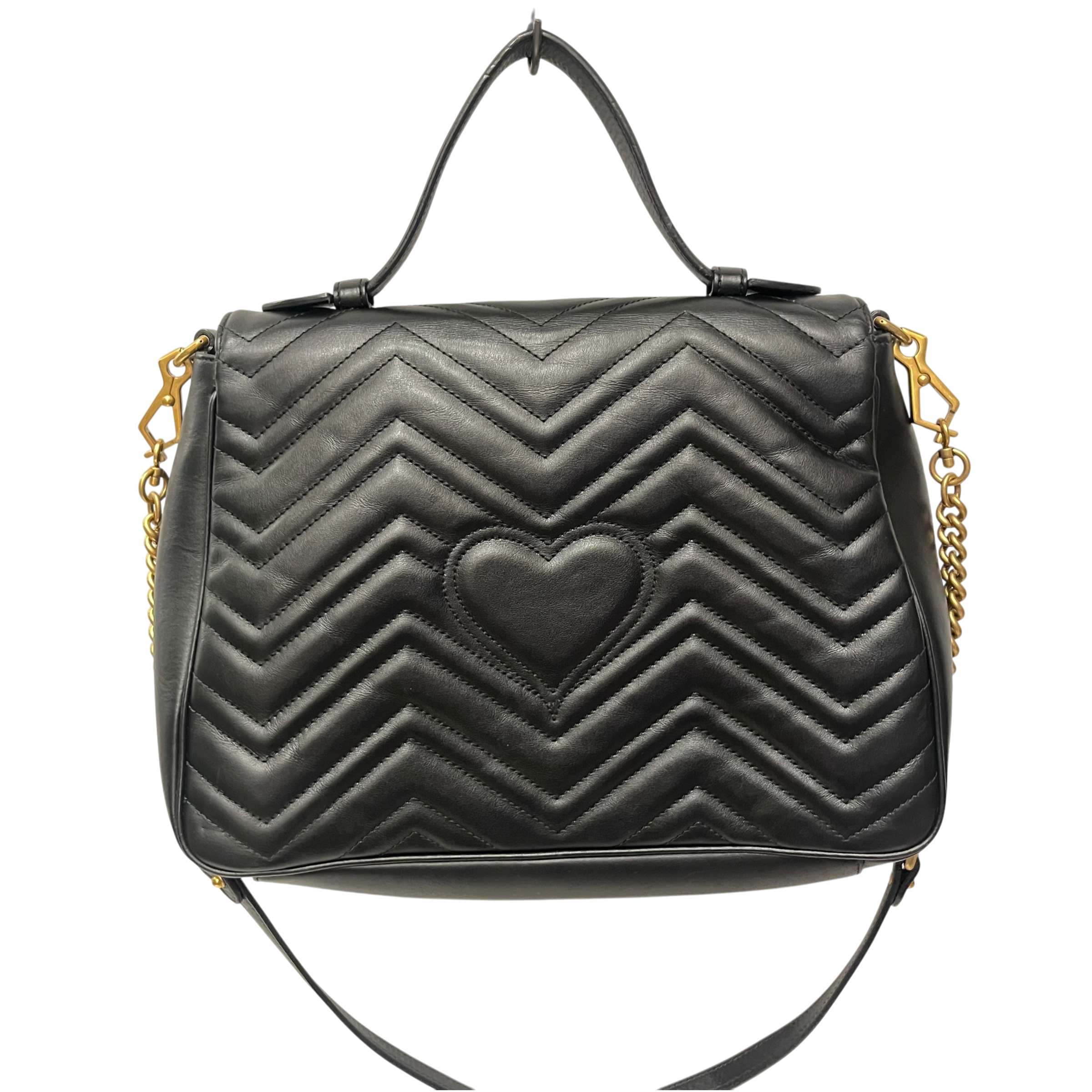 GUCCI/Hand Bag/Leather/BLK/MATELASSE TOP HANDLE view 3