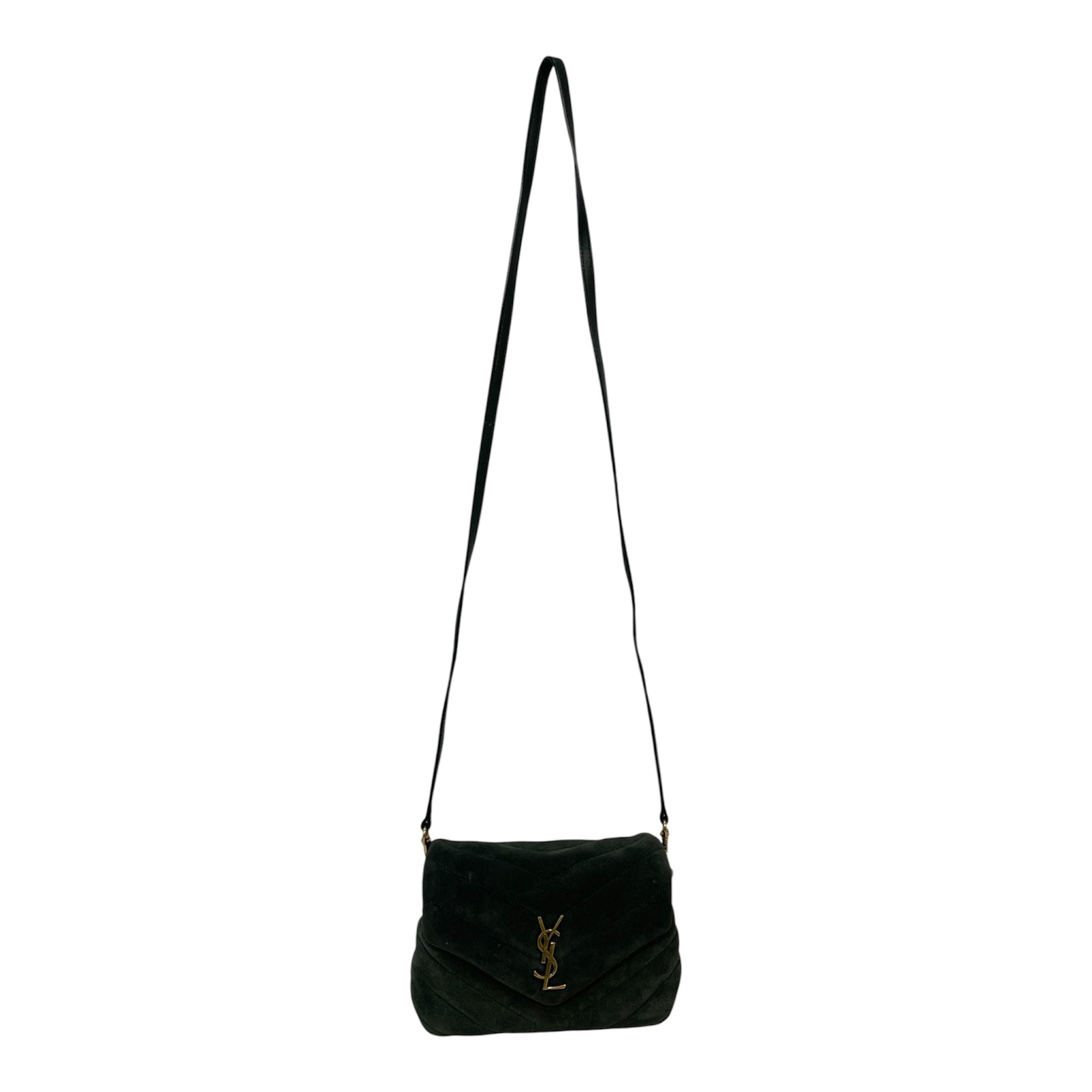 YVES SAINT LAURENT/Cross Body Bag/Suede/GRN/loulou toy handbag view 1