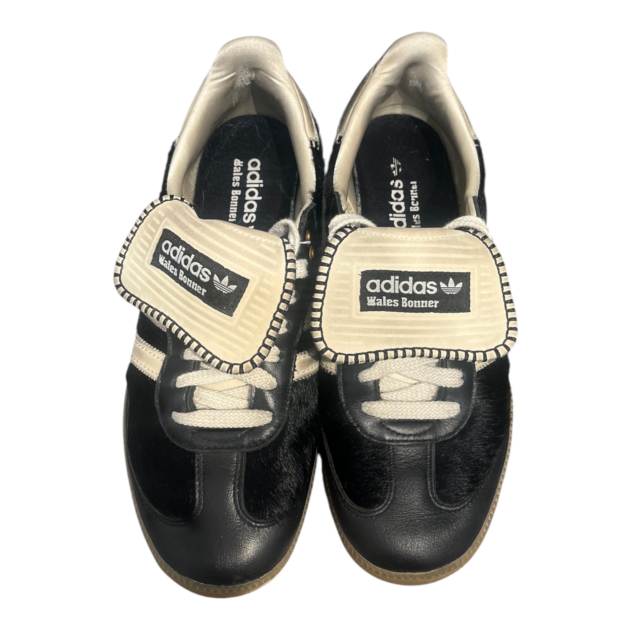 WALES BONNER/adidas/Low-Sneakers/US 9.5/Leather/BLK/PONY HAIR view 6