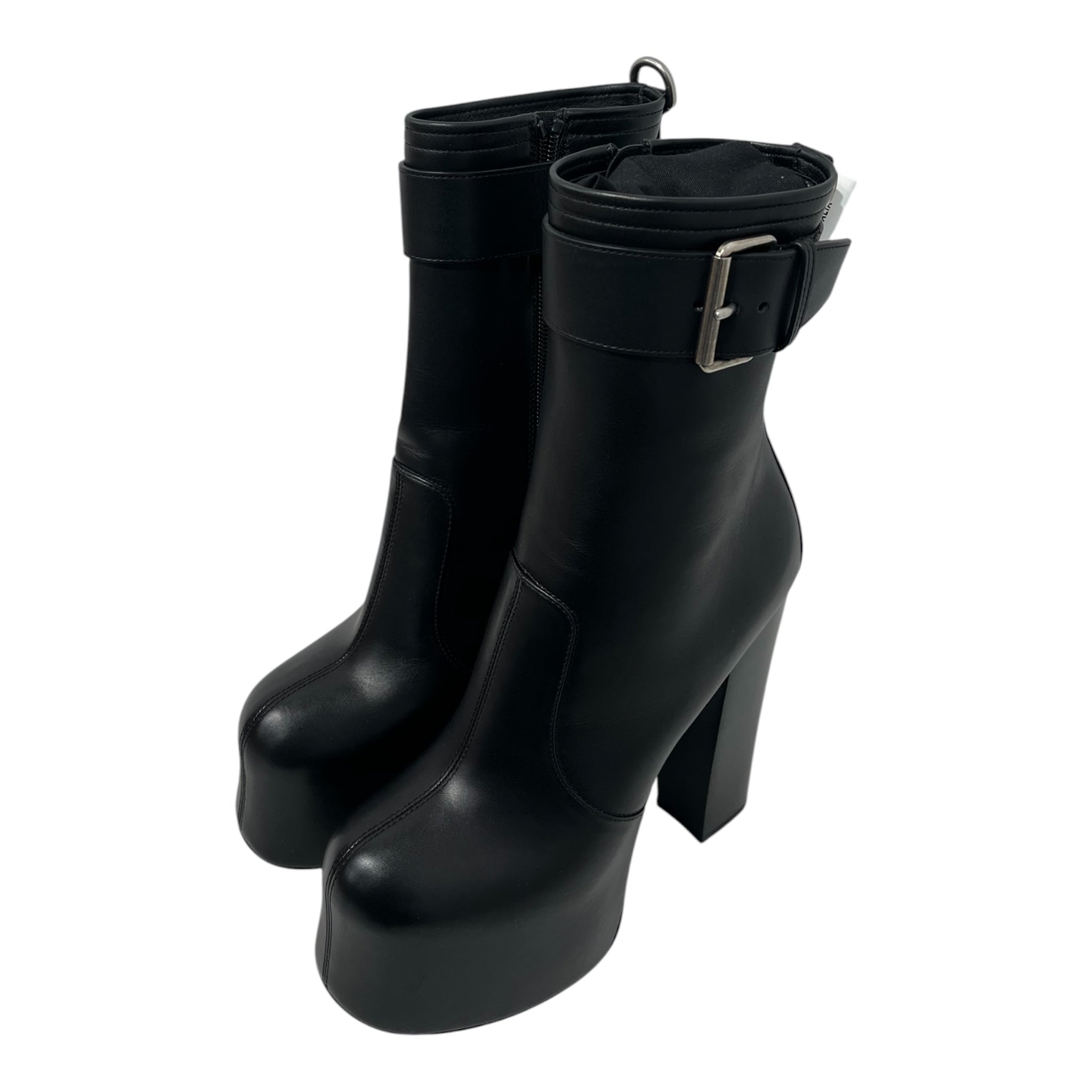 YVES SAINT LAURENT/Boots/US 6/Leather/BLK/CHERRY BUCKLE PLATFORMS view 1