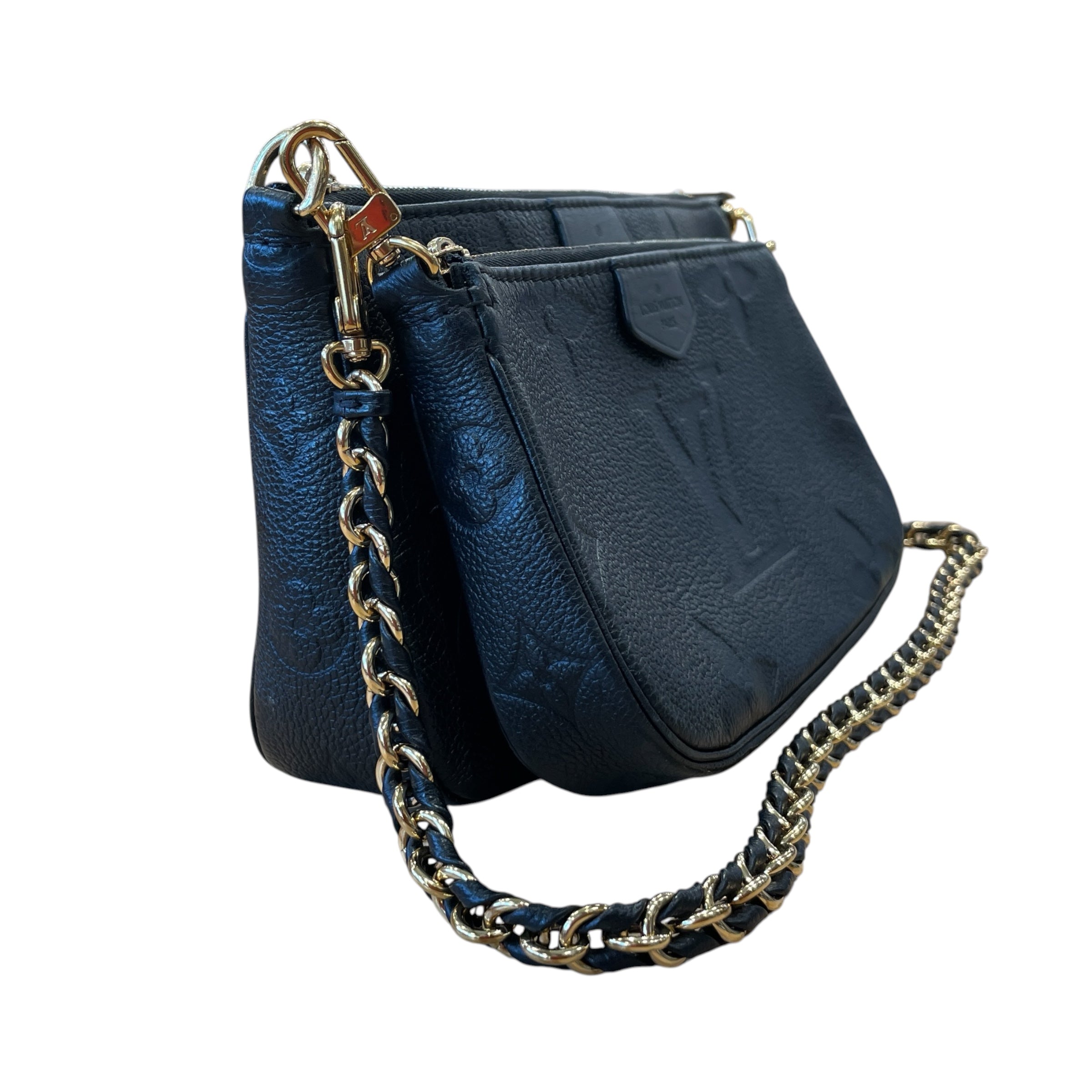 LOUIS VUITTON/Cross Body Bag/Monogram/Leather/BLK/MULTI POUCHETTE view 4