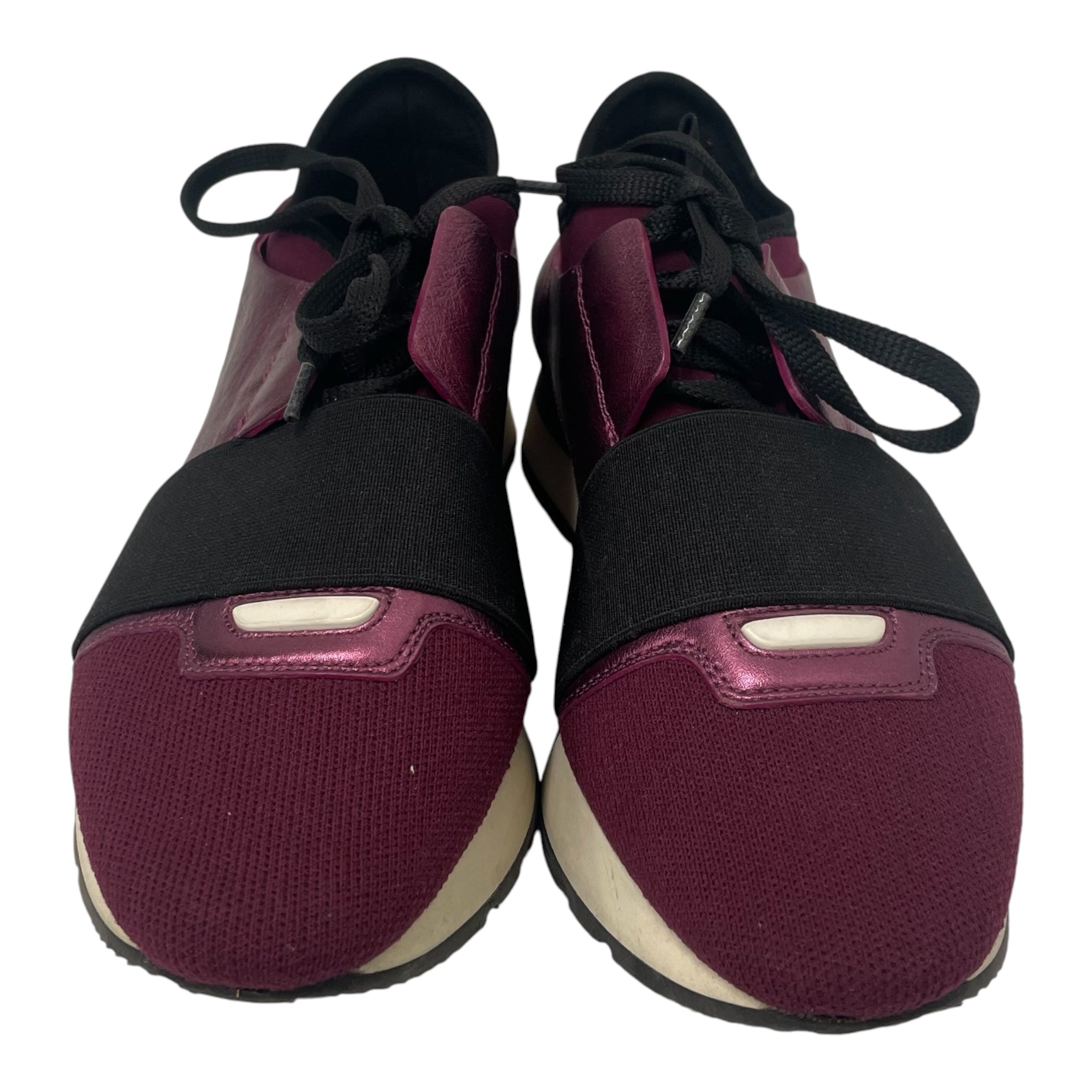 BALENCIAGA/Low-Sneakers/US 6.5/Leather/BRD/balenciage burgundy racerunner view 4