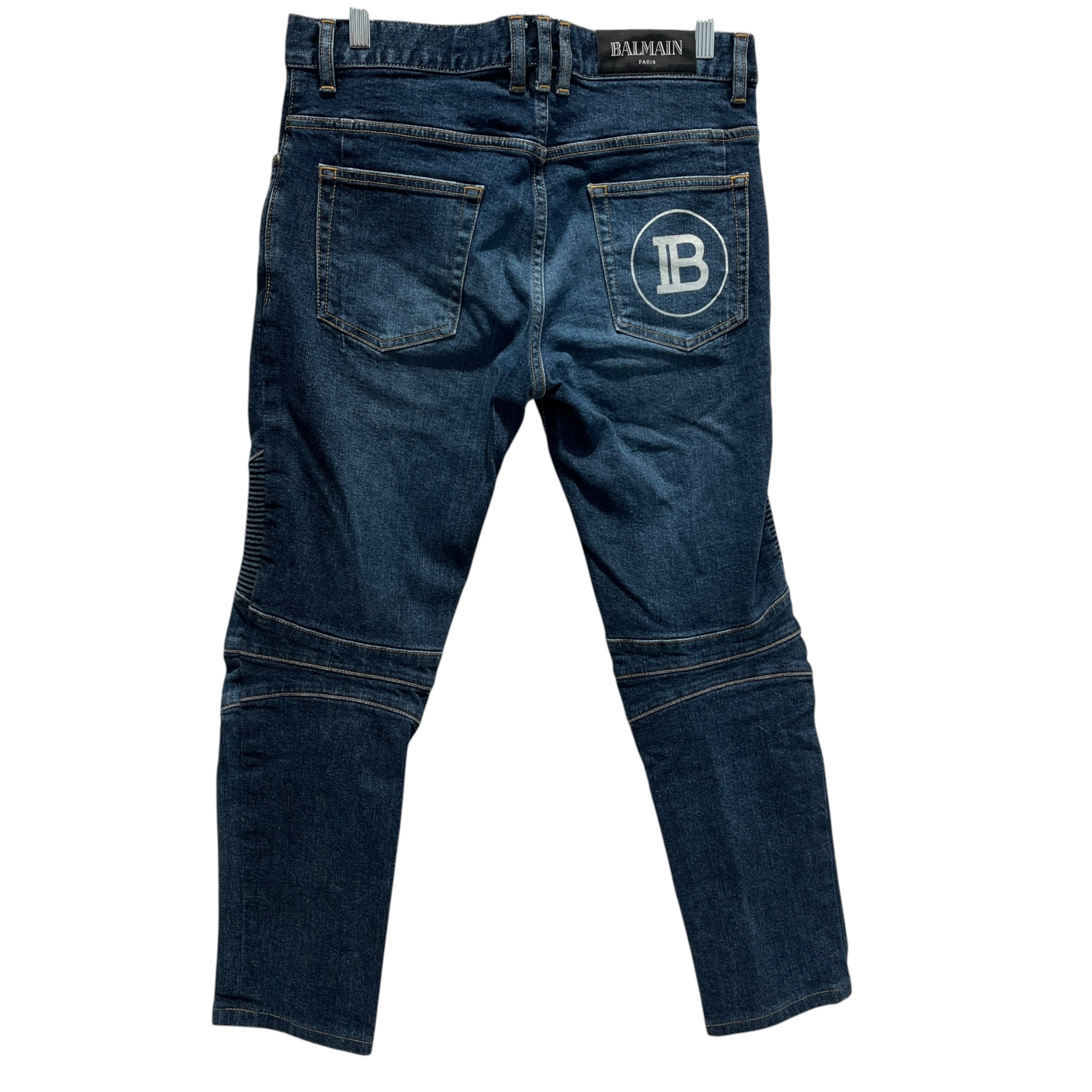 BALMAIN/Skinny Pants/30/Denim/BLU/BIKER MOTO TAPERED JEANS view 2
