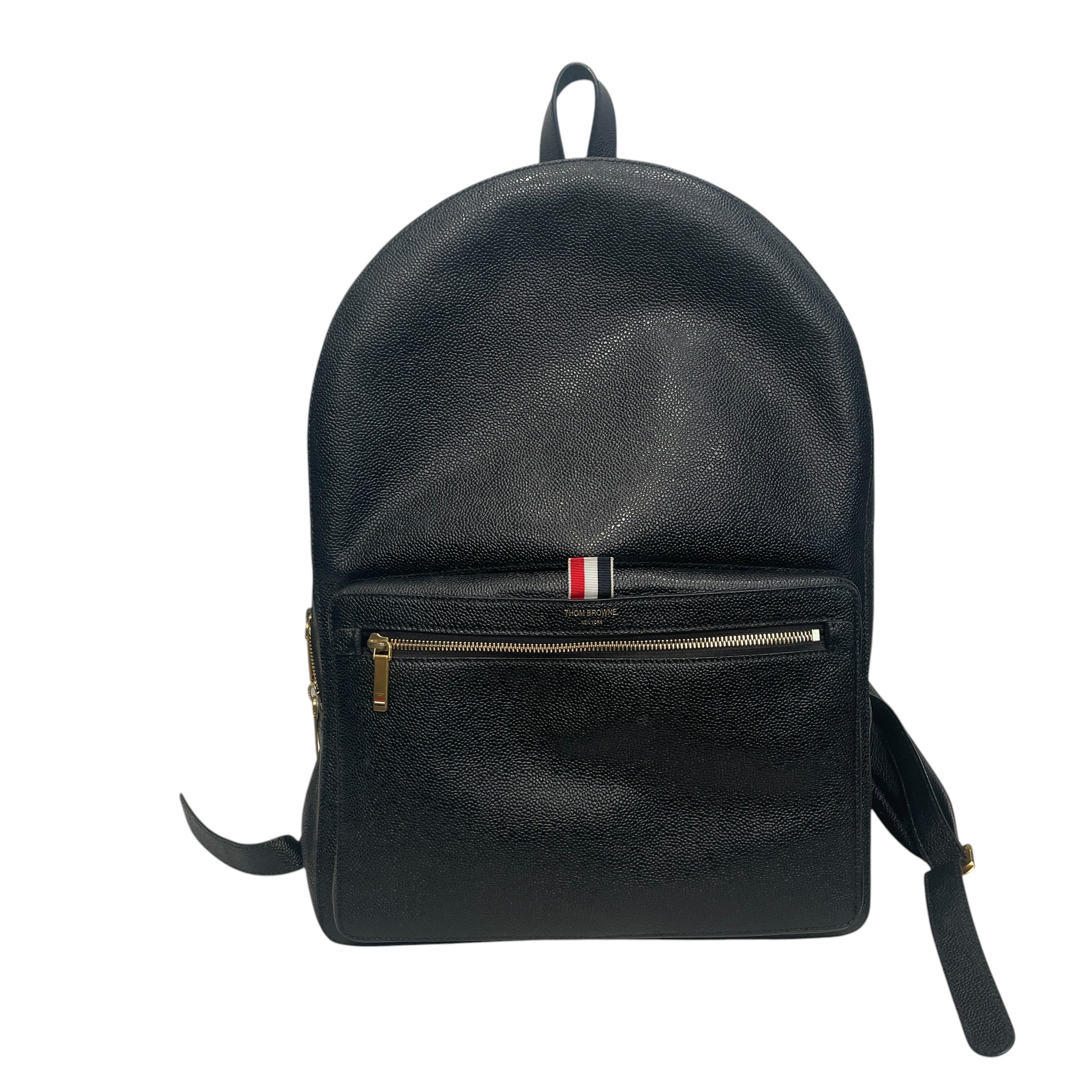 THOM BROWNE. NEW YORK/Backpack/Leather/BLK/PEBBLED LEATHER PACK/GLD HARDW view 1