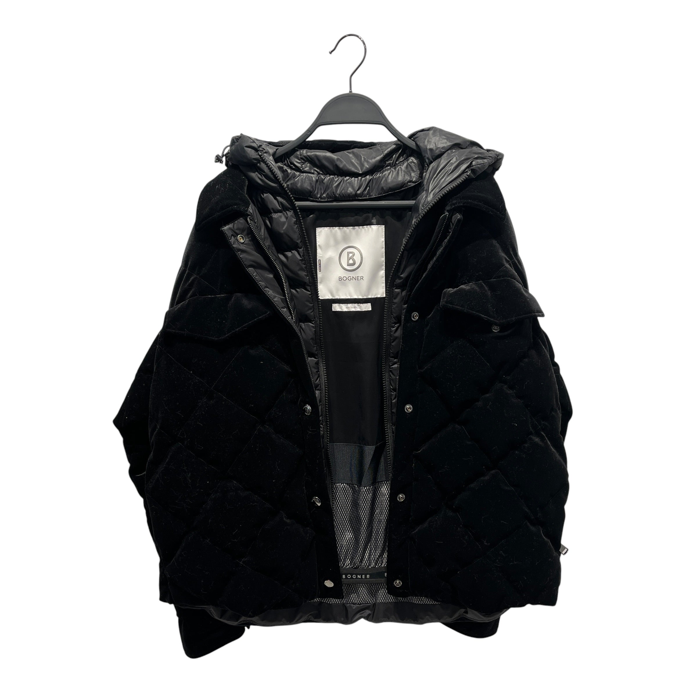 Bogner/Puffer Jkt/L/Nylon/BLK/velvet quilted detachable hood view 4