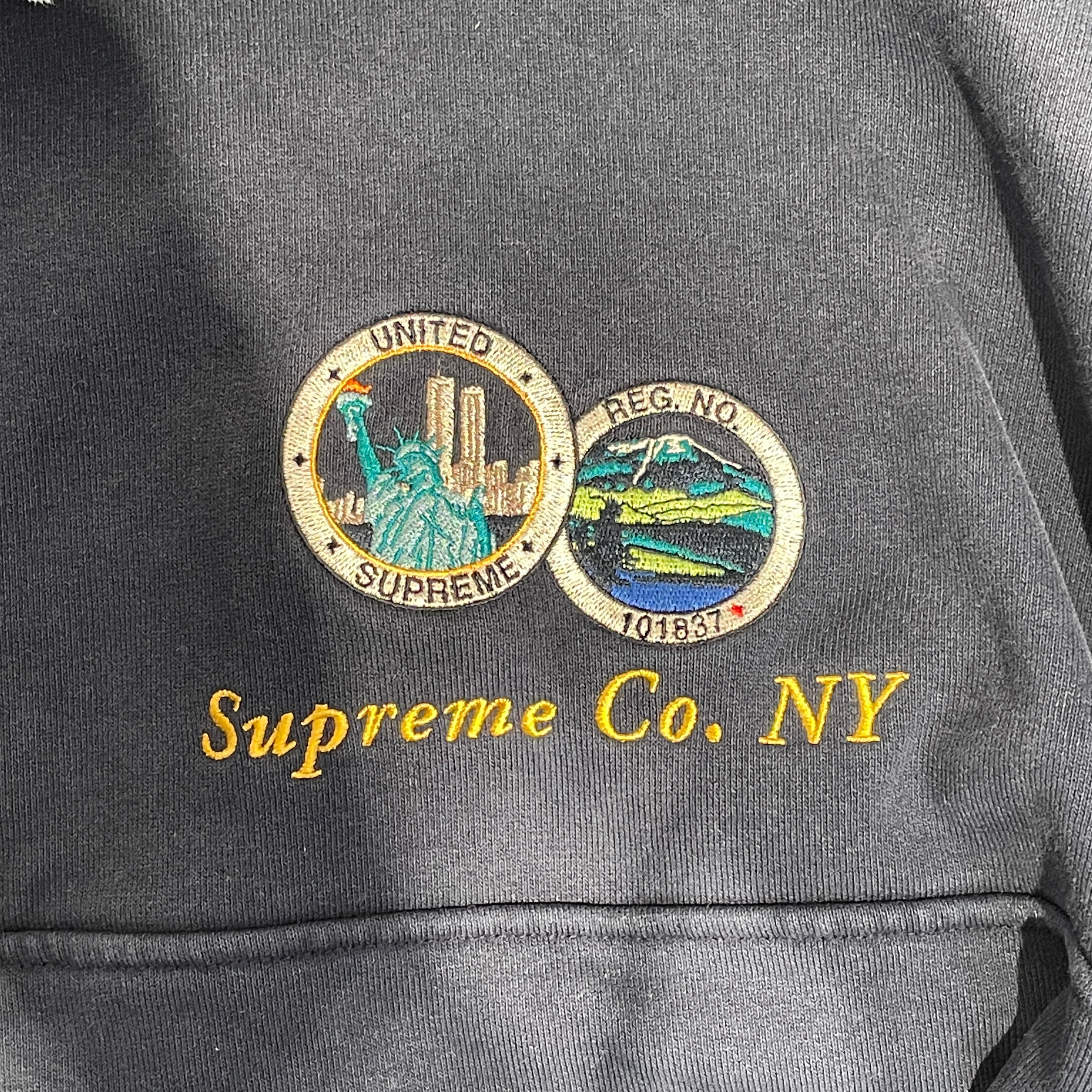 Supreme/Sweatshirt/L/Cotton/NVY/Denim Collar Half Zip NY view 3