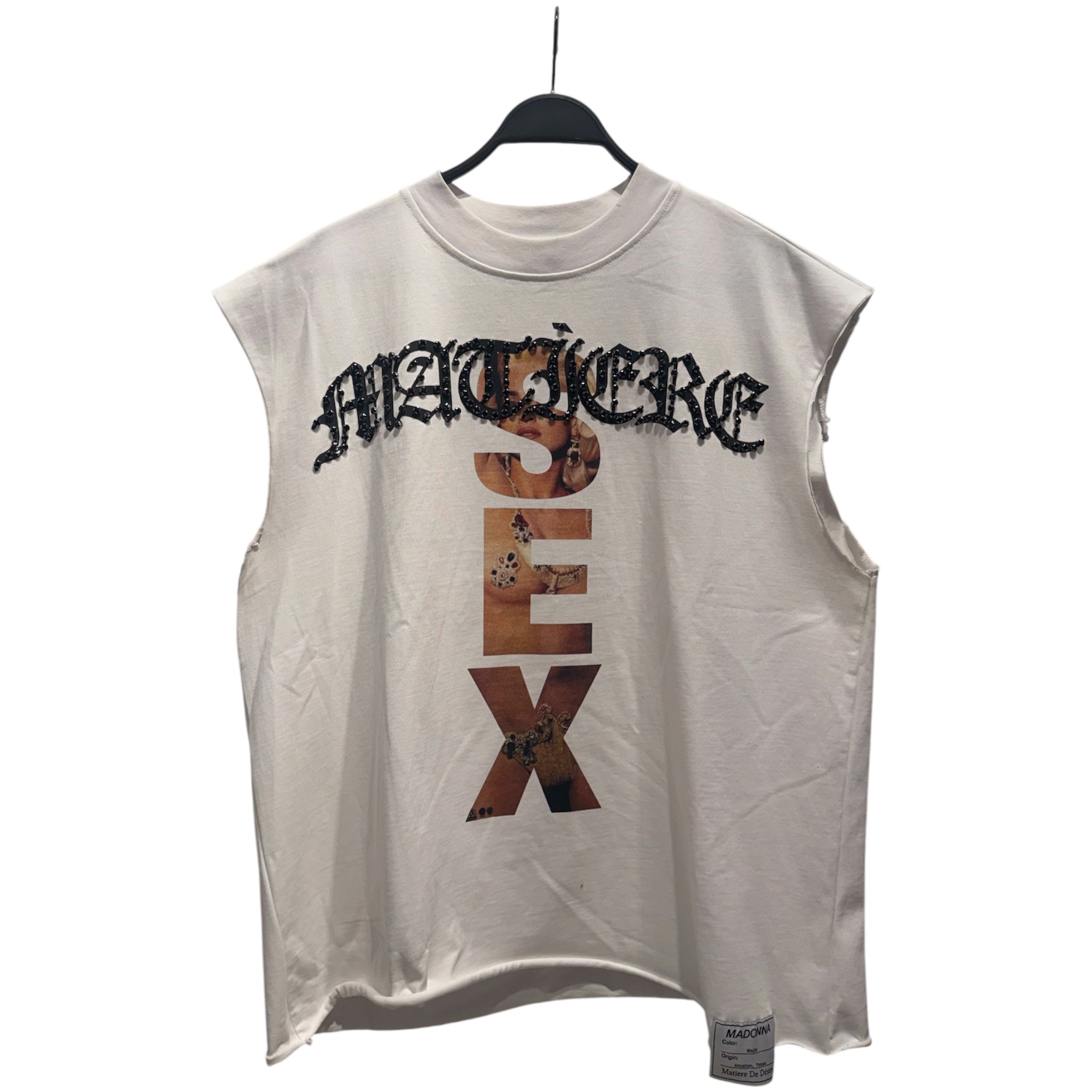 MATIERE DE DESIRS/Tank Top/XXL/Cotton/WHT/Graphic/MADONNA CUTOFF view 1
