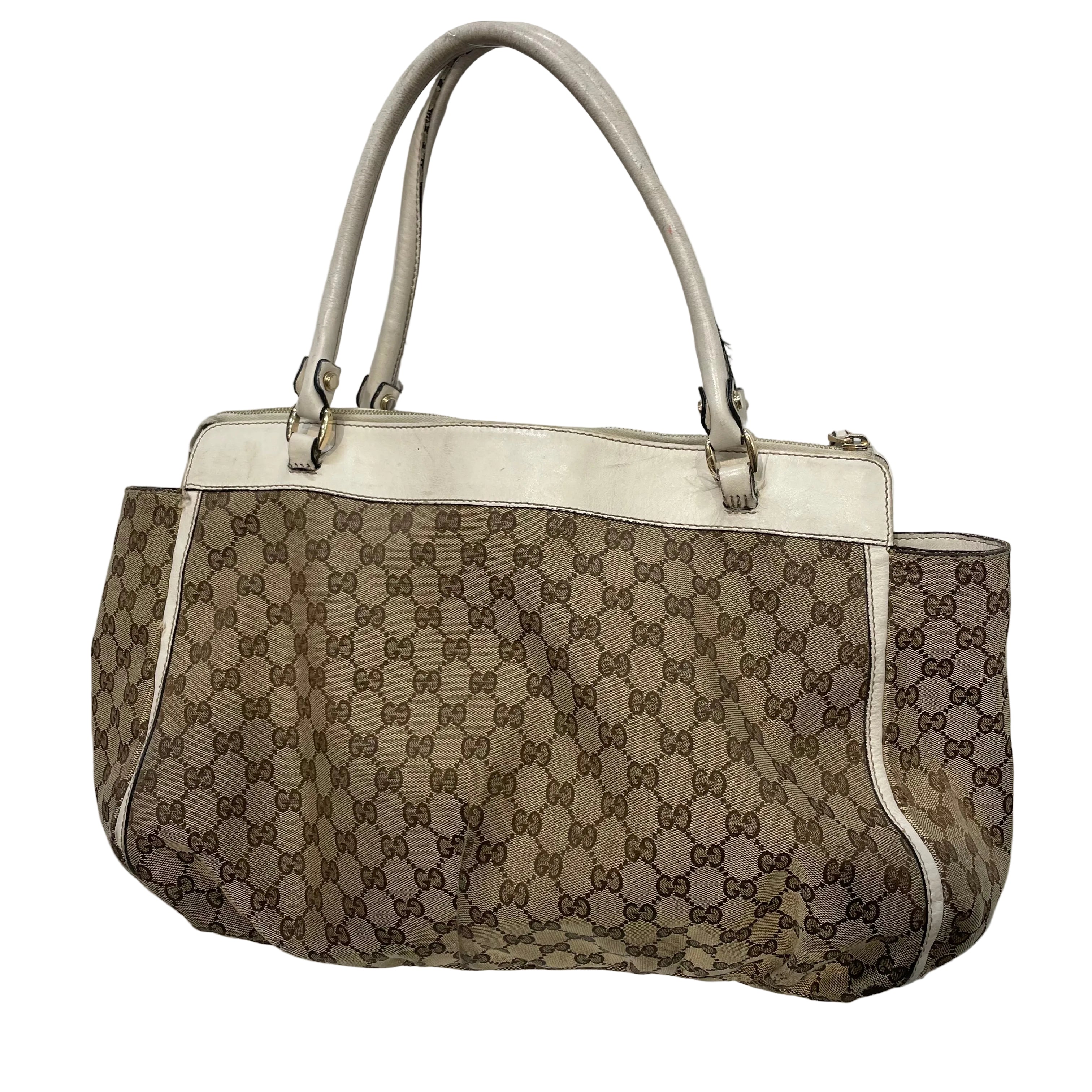 GUCCI/Hand Bag/Monogram/Cotton/BEG/gg abbey D-ring view 2