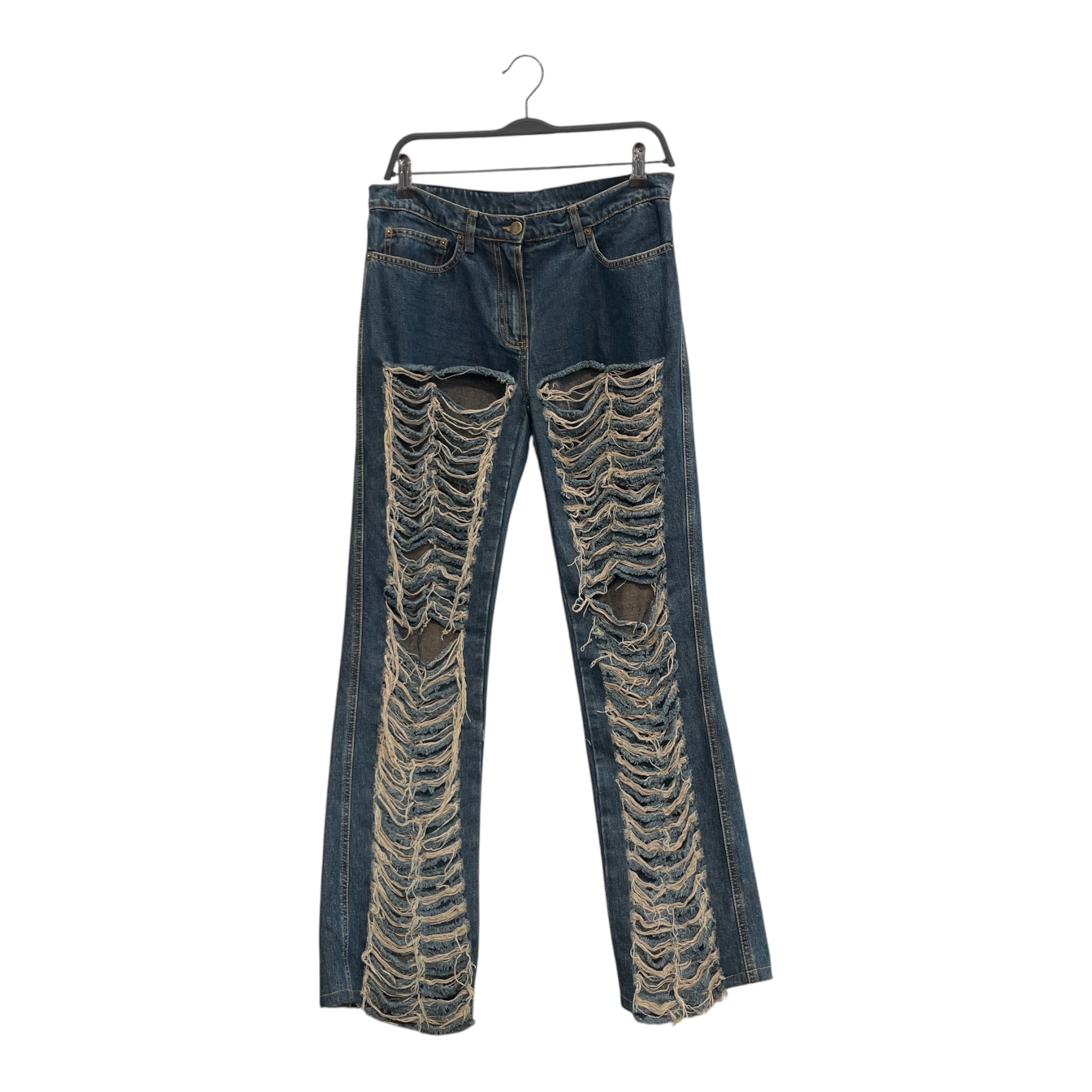 PLEIN SUD/Bottoms/Denim/NVY/RIPPED/FLARE view 1