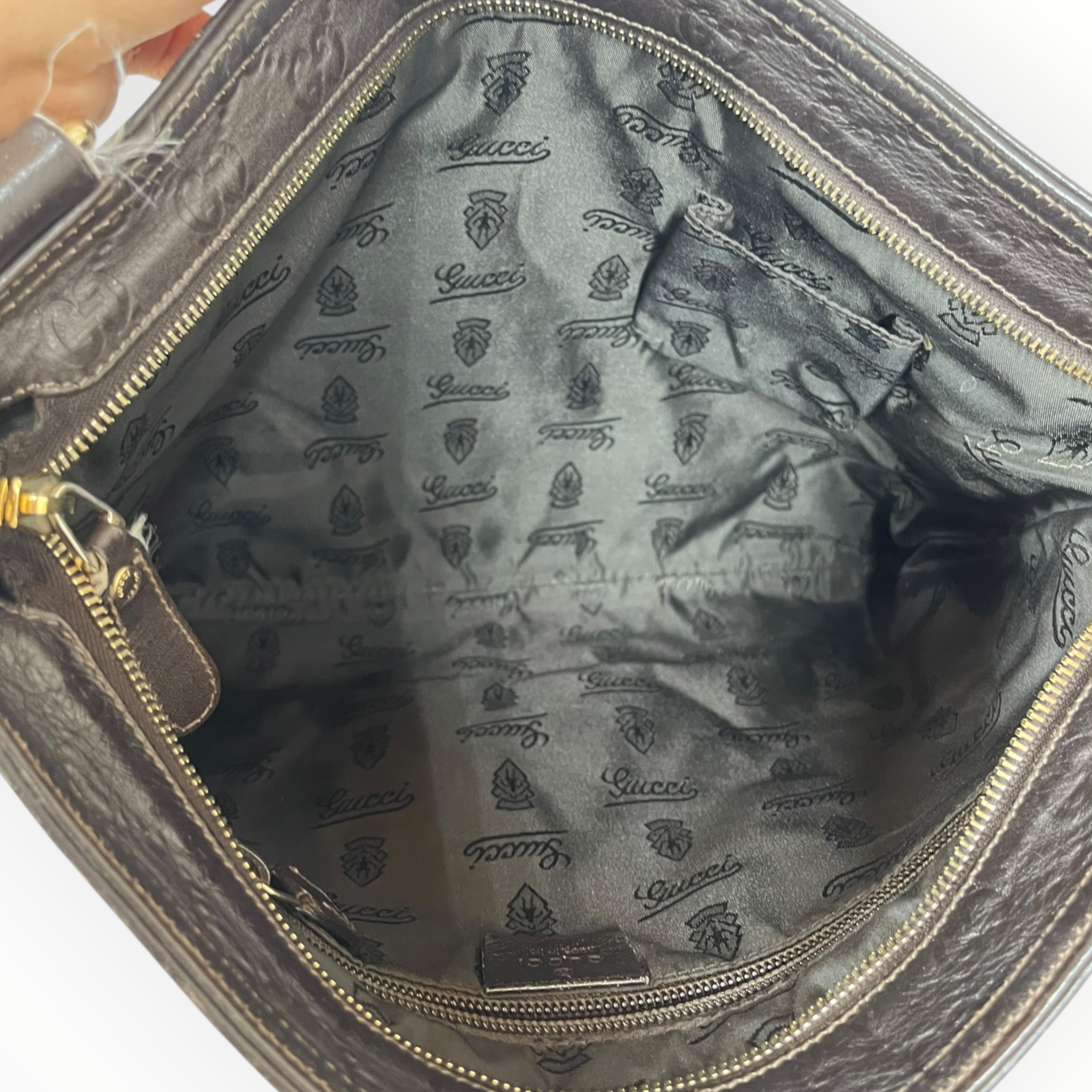 GUCCI/Cross Body Bag/Monogram/Leather/BRW/MESSENGER BAG view 3