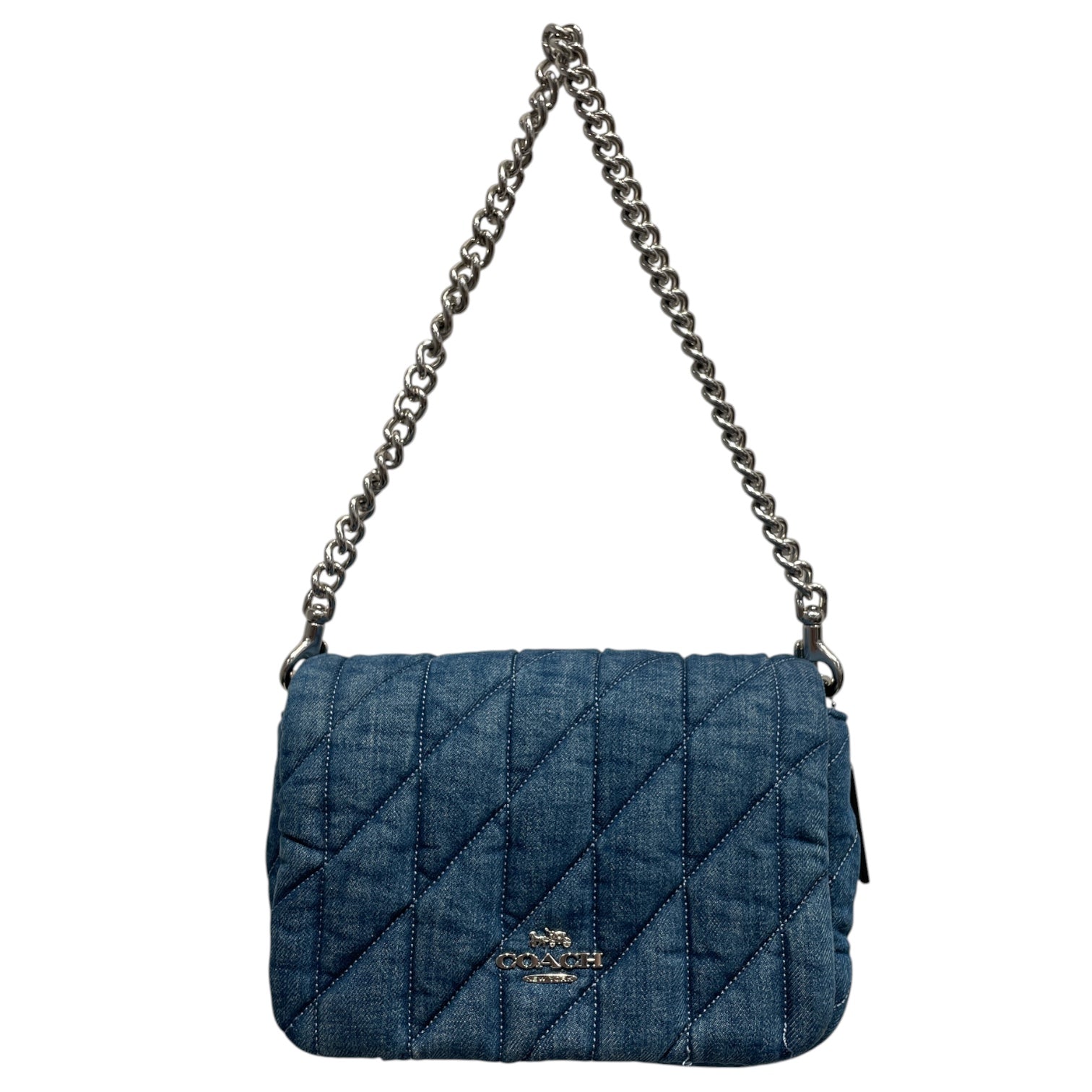 COACH/Cross Body Bag/Cotton/BLU/DENIM NWT CROSSBODY QUILTED view 1