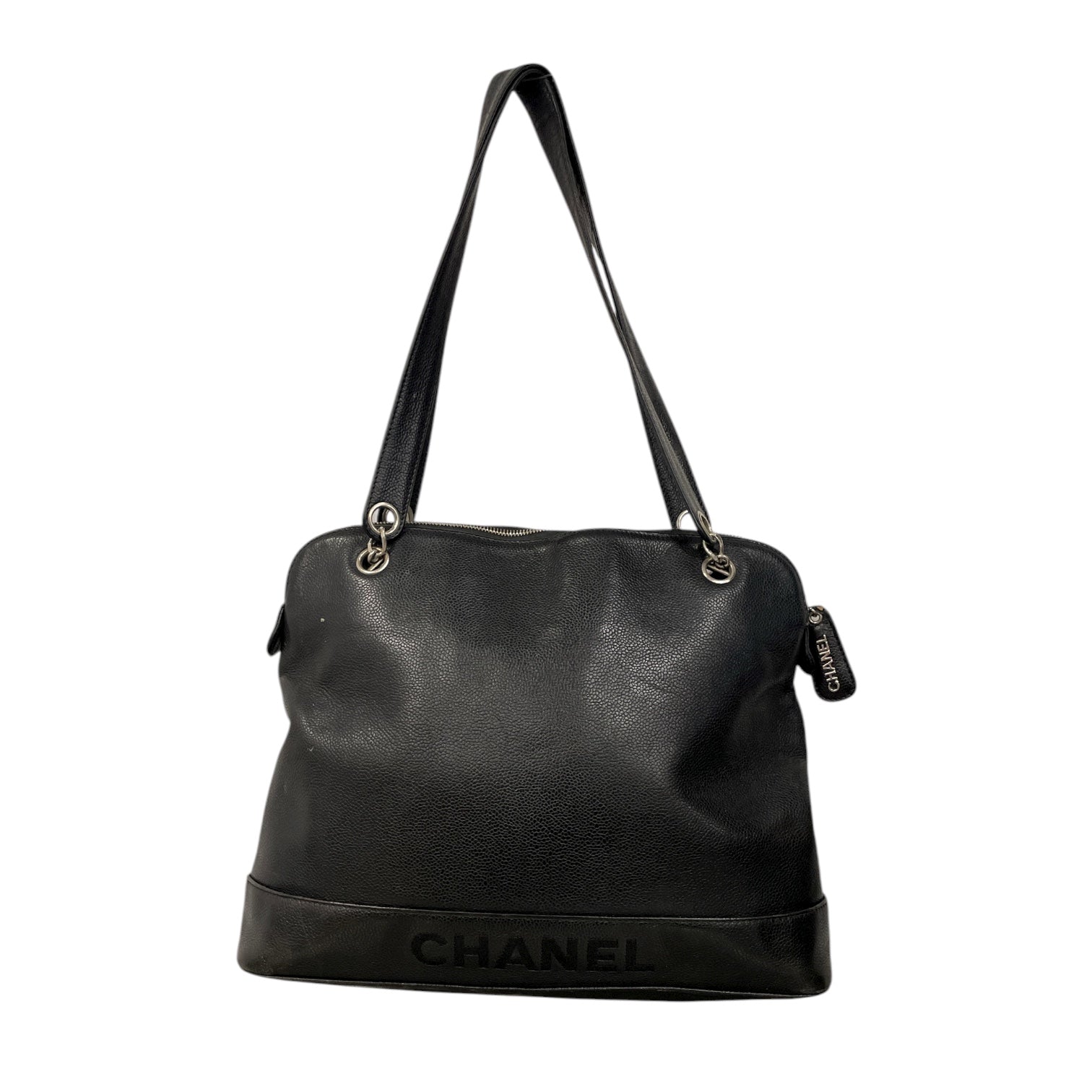 CHANEL/Cross Body Bag/Leather/BLK/Caviar Shopper Tote view 2