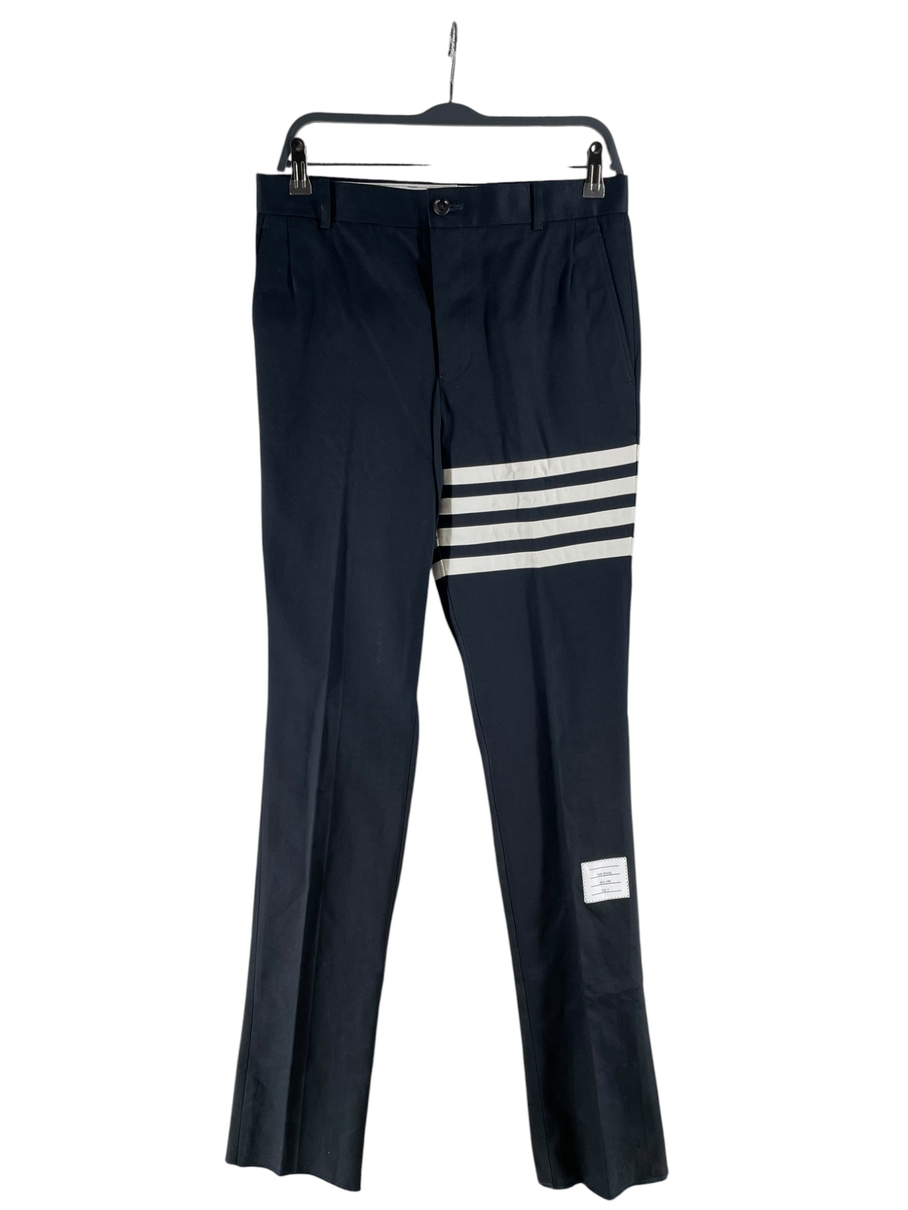 THOM BROWNE. NEW YORK/Slacks/0/Cotton/NVY/navy SLACKS 4 stripe TAGS view 1