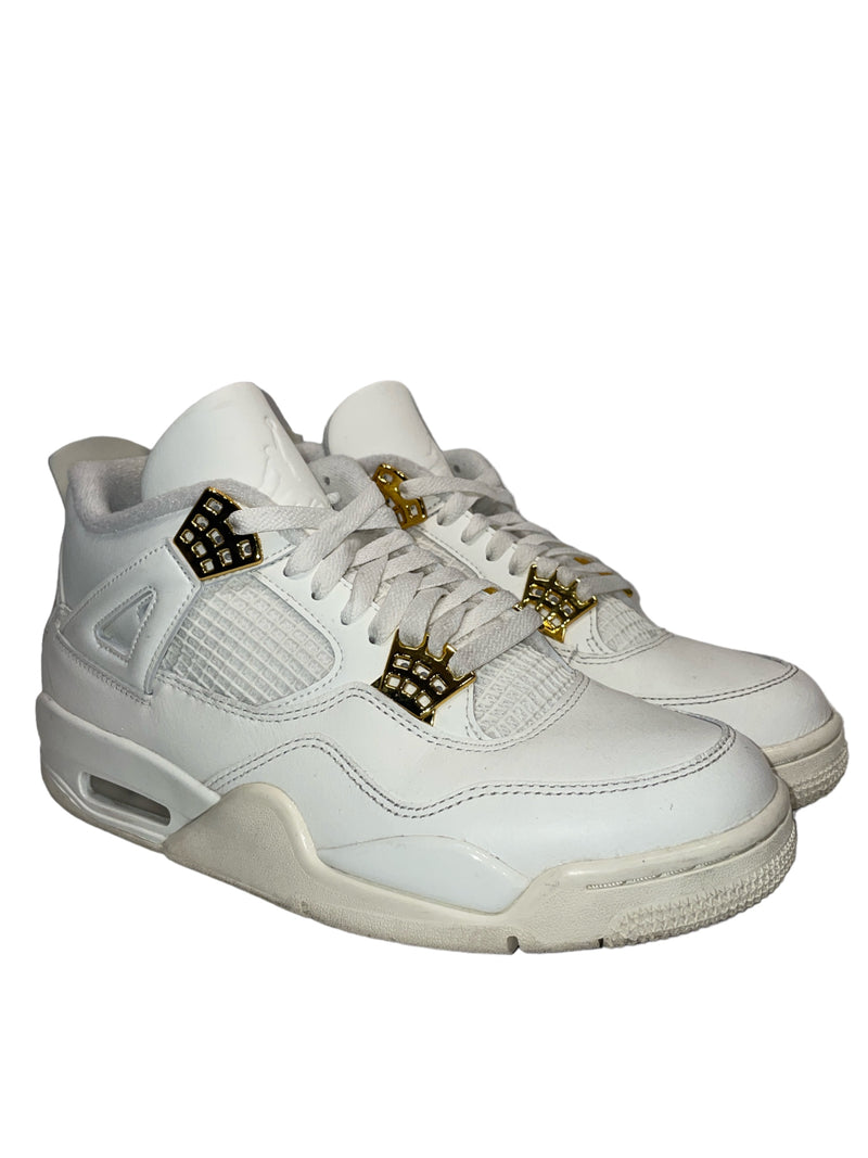 Jordan/Hi-Sneakers/US 9.5/Leather/WHT/JORDAN 4 METALLIC GOLD