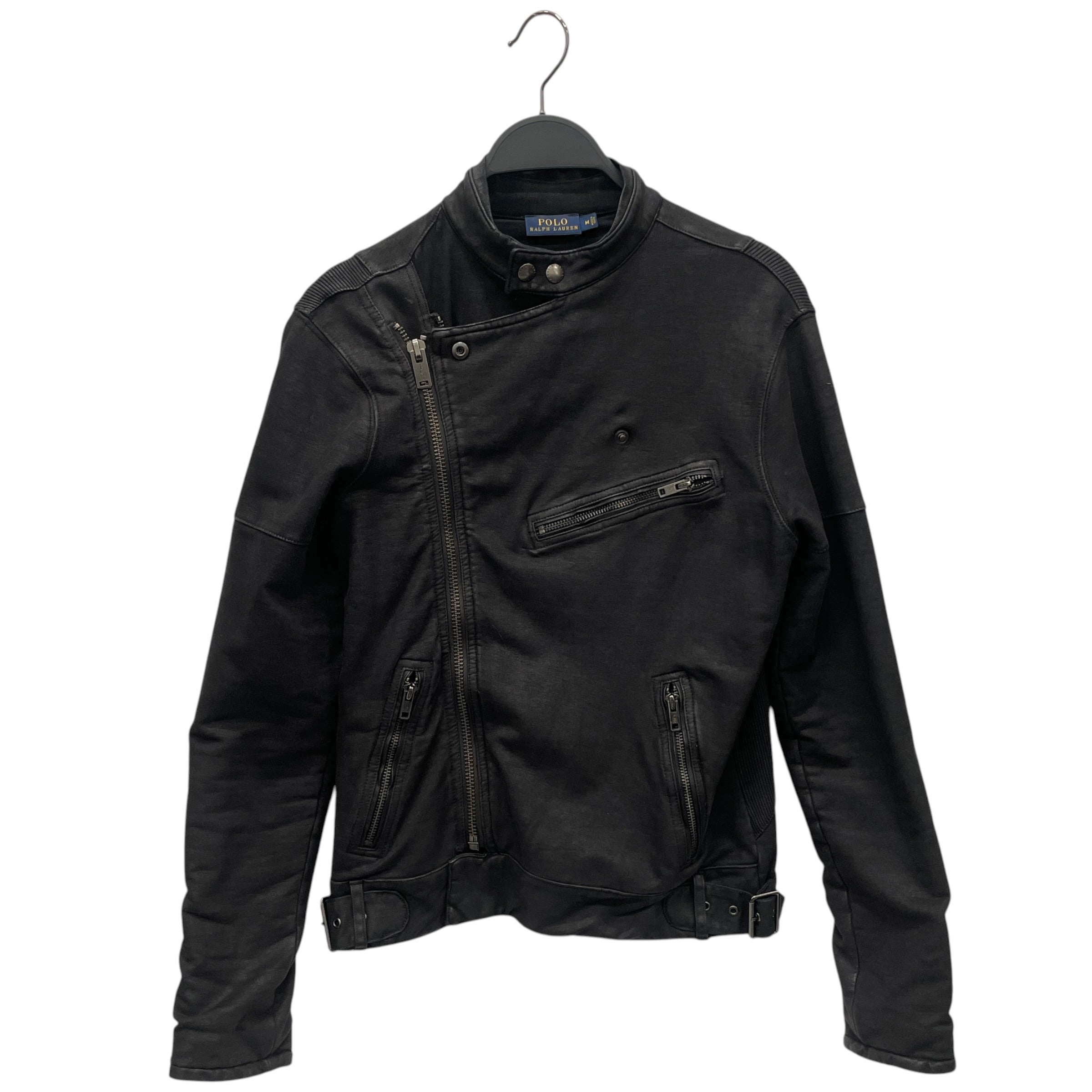 POLO RALPH LAUREN/Riders Jkt (S)/M/Cotton/BLK/WAXED MOTO JACKET view 1