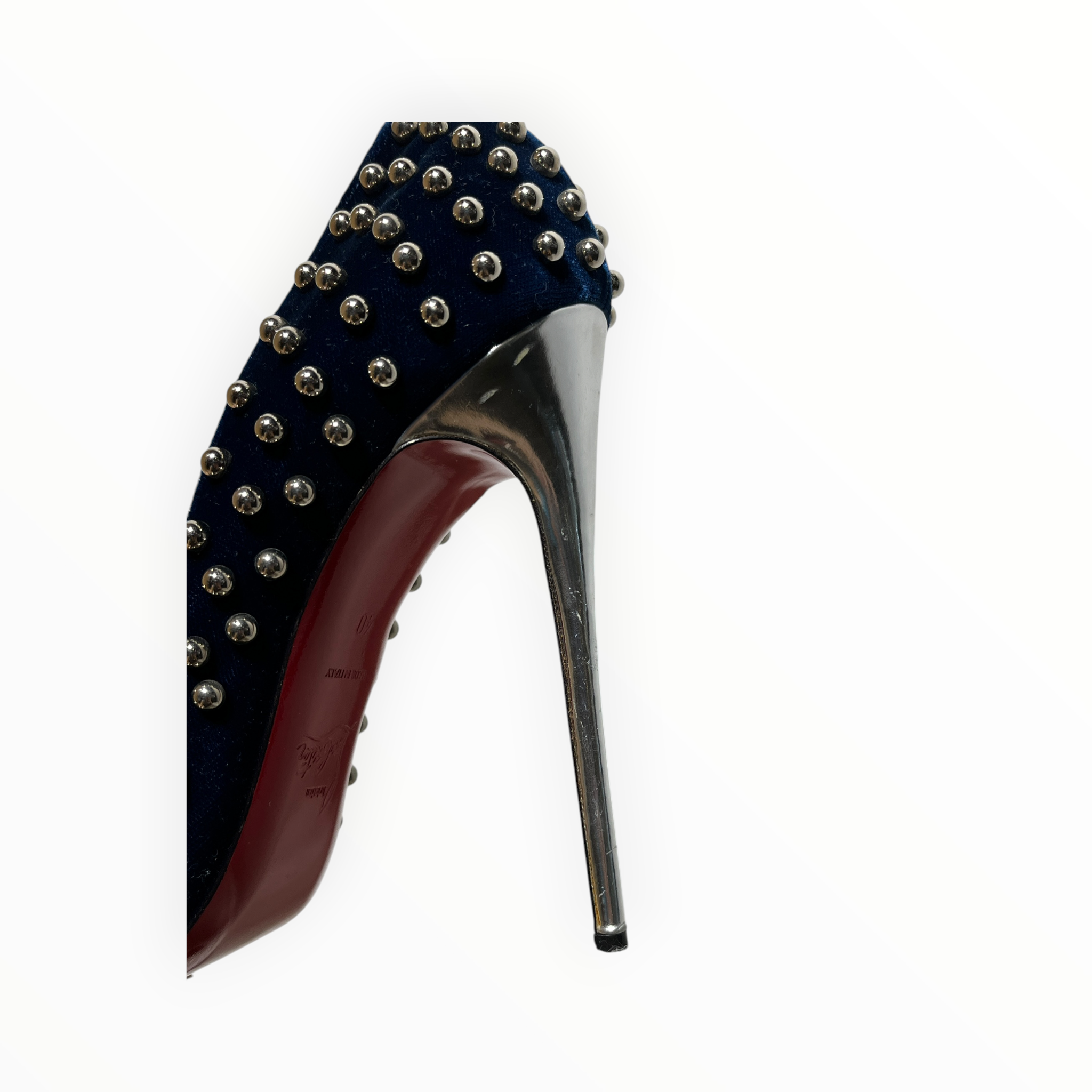Christian Louboutin/Heels/EU 40/NVY/VELVET SILVER BEADS view 7