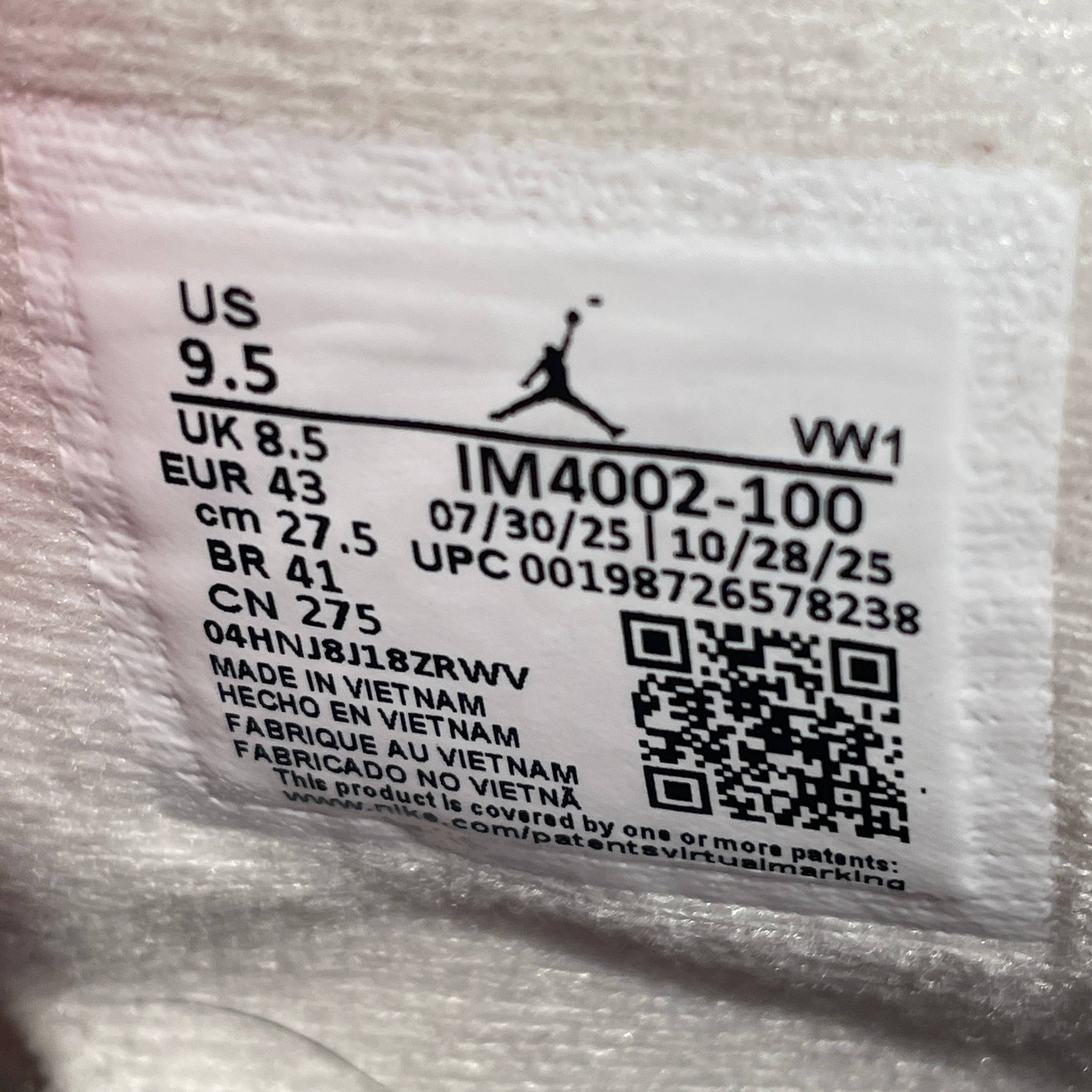 NIKE/AIR JORDAN 4 FLIGHT CLUB/Hi-Sneakers/US 9.5/Leather/WHT/IM4002-100 view 5