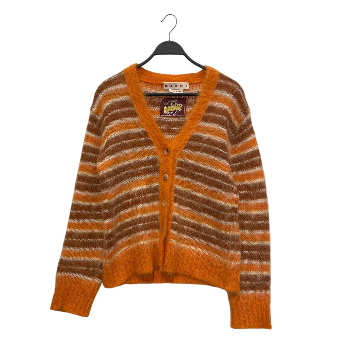 MARNI/Cardigan/42/Stripe/Mohair/ORN/FUZZY WUZZY PUMPKIN STRIPE view 1