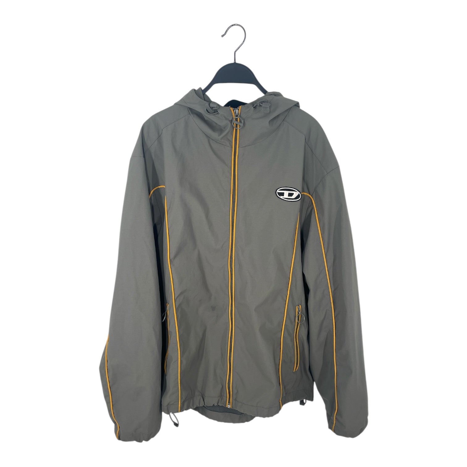 DIESEL/Windbreaker/L/Polyester/GRY/J-HIVES\YEL TRIM view 1