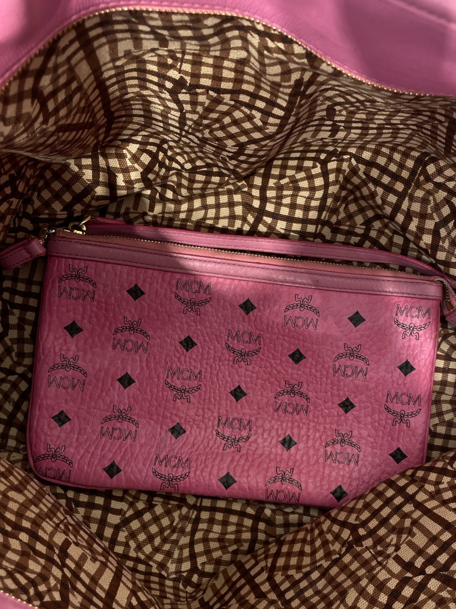 MCM/Tote Bag/Leather/PNK/TOTE W/ POUCH view 4