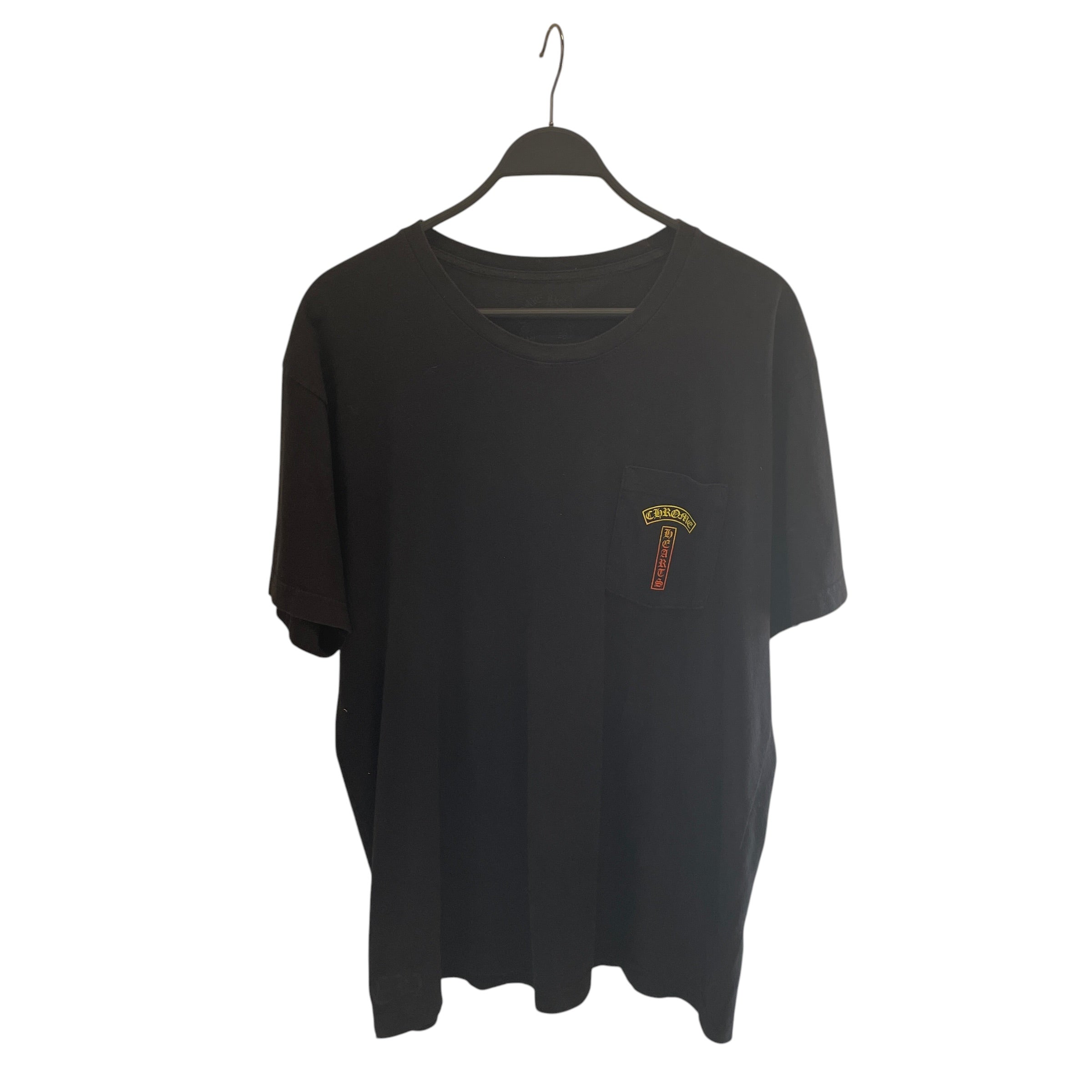 CHROME HEARTS/T-Shirt/XL/Cotton/BLK/GRADIENT LOGO ON SHRT PKT view 1