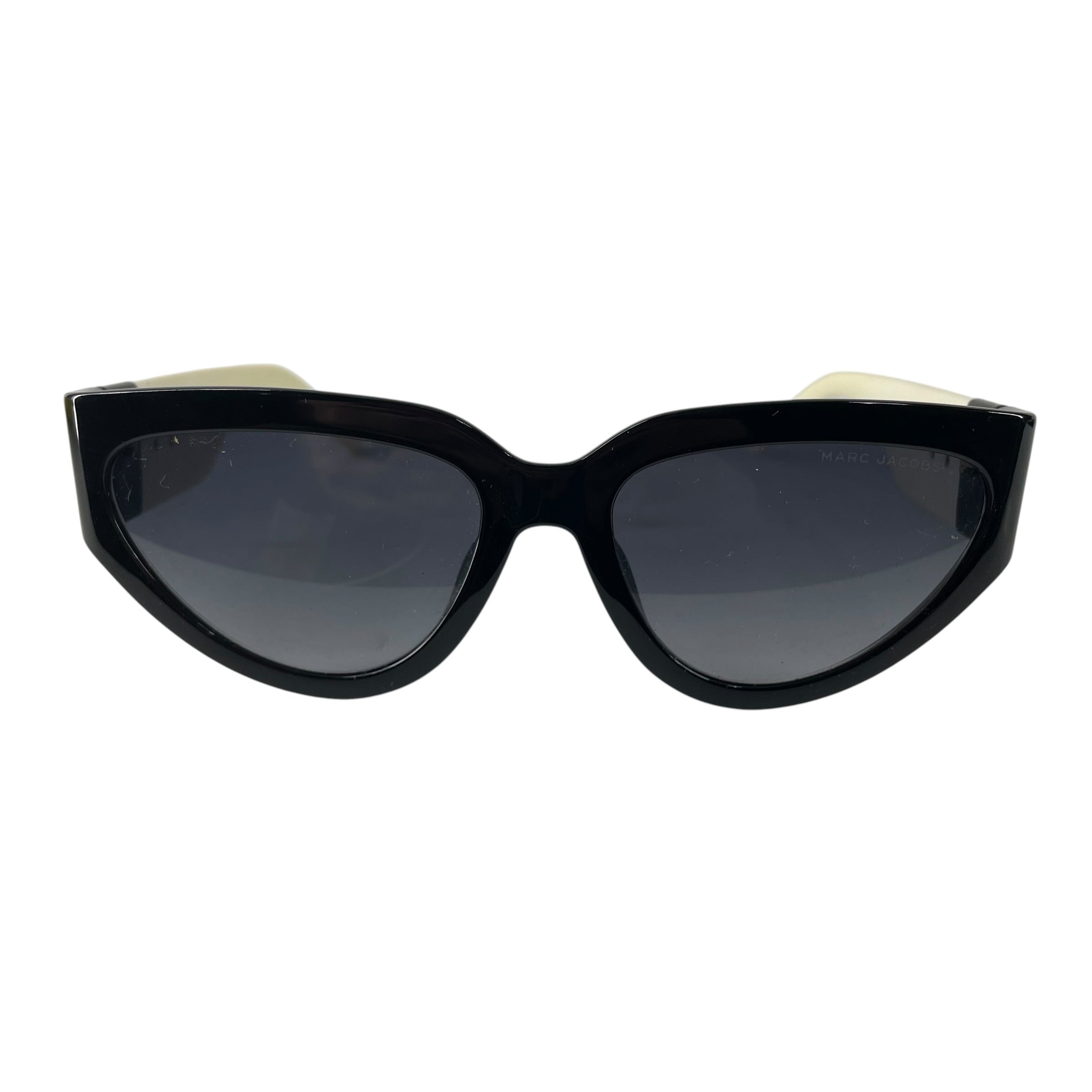 MARC JACOBS/Sunglasses/Plastic/BLK/Oval/WHITE ARMS WIHT GOLD LOGO view 1