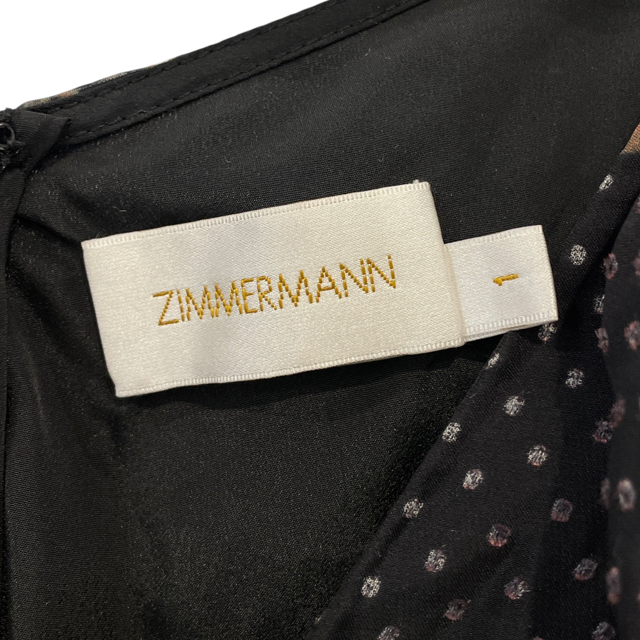 Zimmermann/3|4S Dress/S/Floral Pattern/Silk/BLK/ruffle view 3