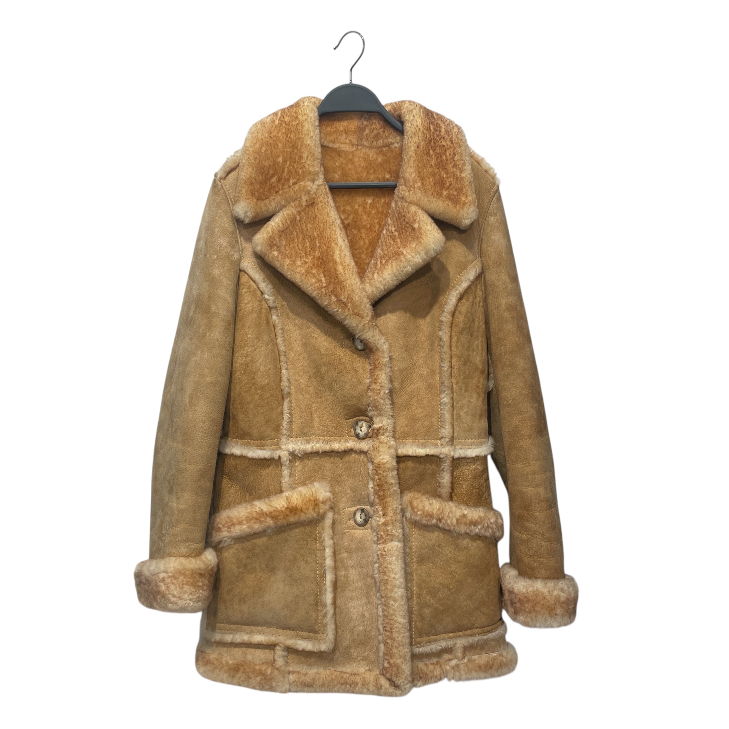 Wilsons Leather/Trench Coat/12/Suede/CML/faux fur trim view 1
