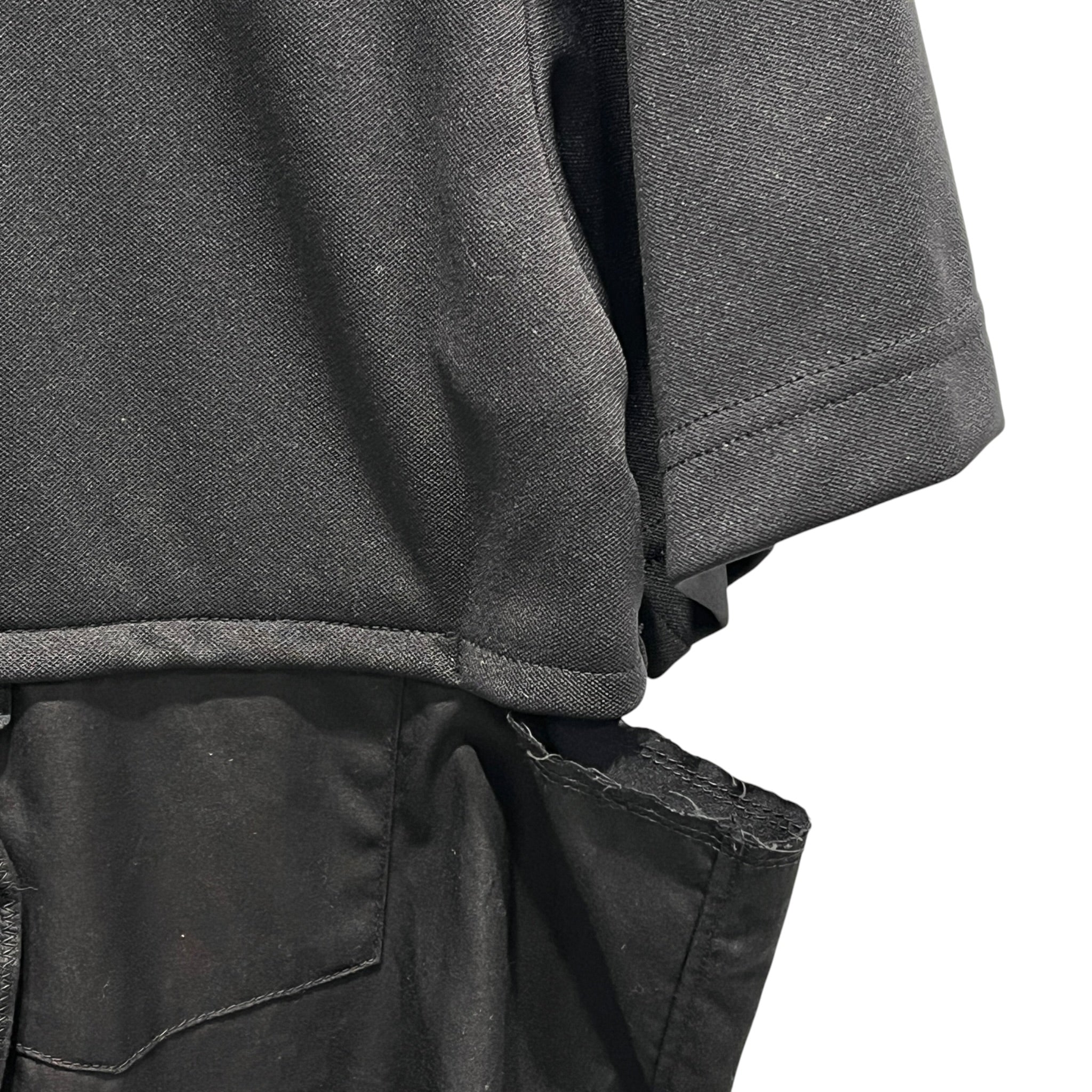 COMME des GARCONS HOMME PLUS/SL Dress/S/Polyester/BLK/BLACK RUFFLE TRIM SHIRT DRESS view 4