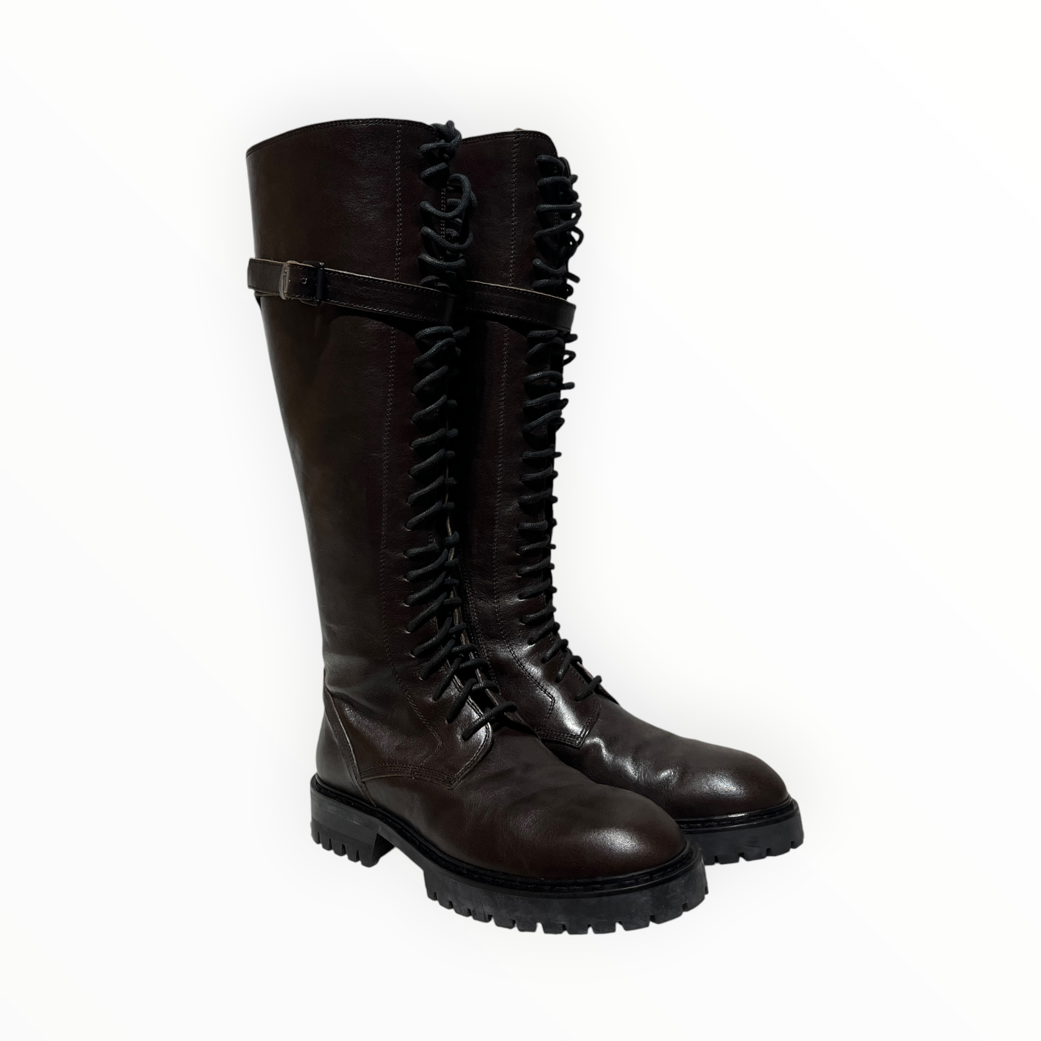 ANN DEMEULEMEESTER/Boots/EU 38/Leather/BRW/interior discoloration view 1