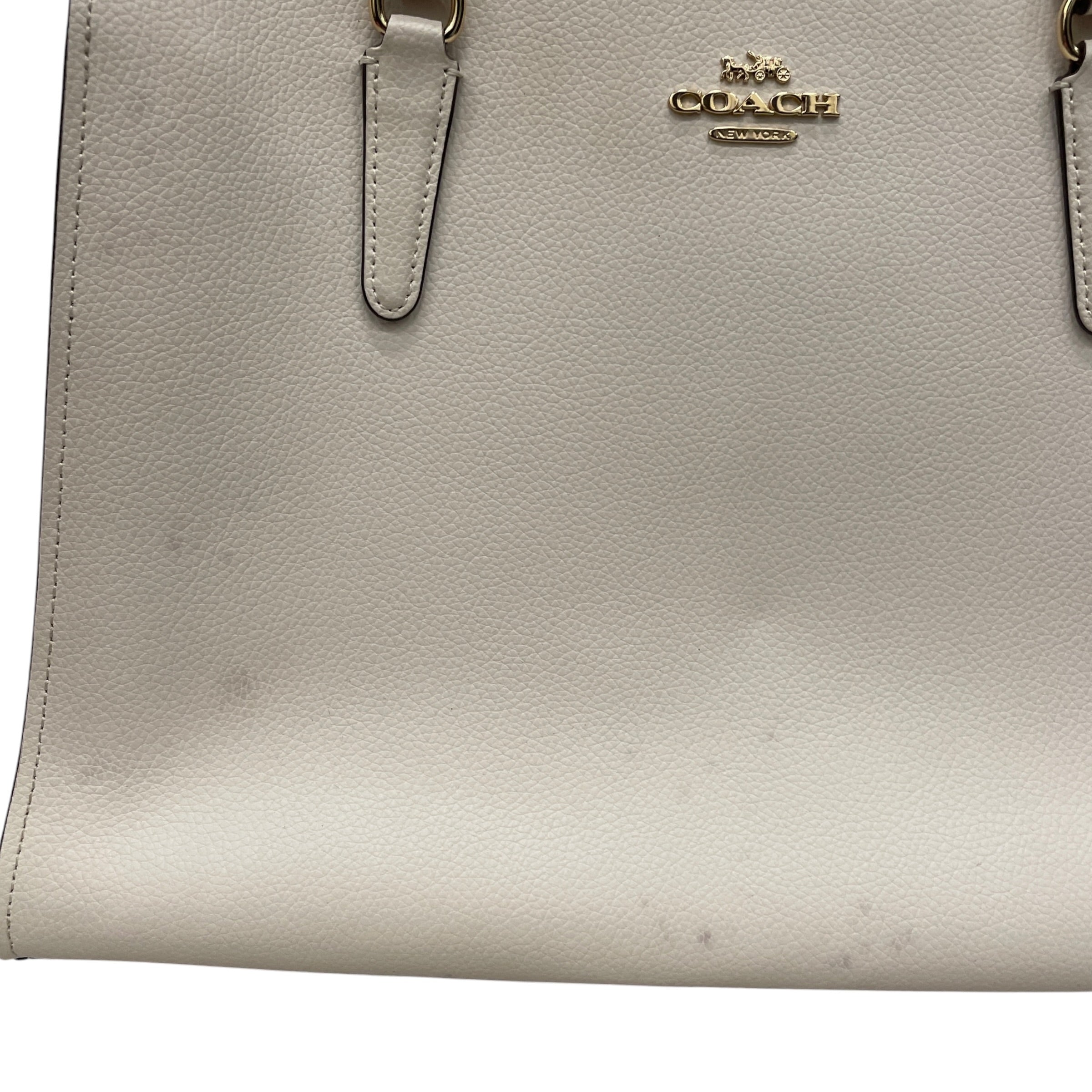 COACH/Bag/Leather/WHT/CARRYALL TOTE/AS IS view 3