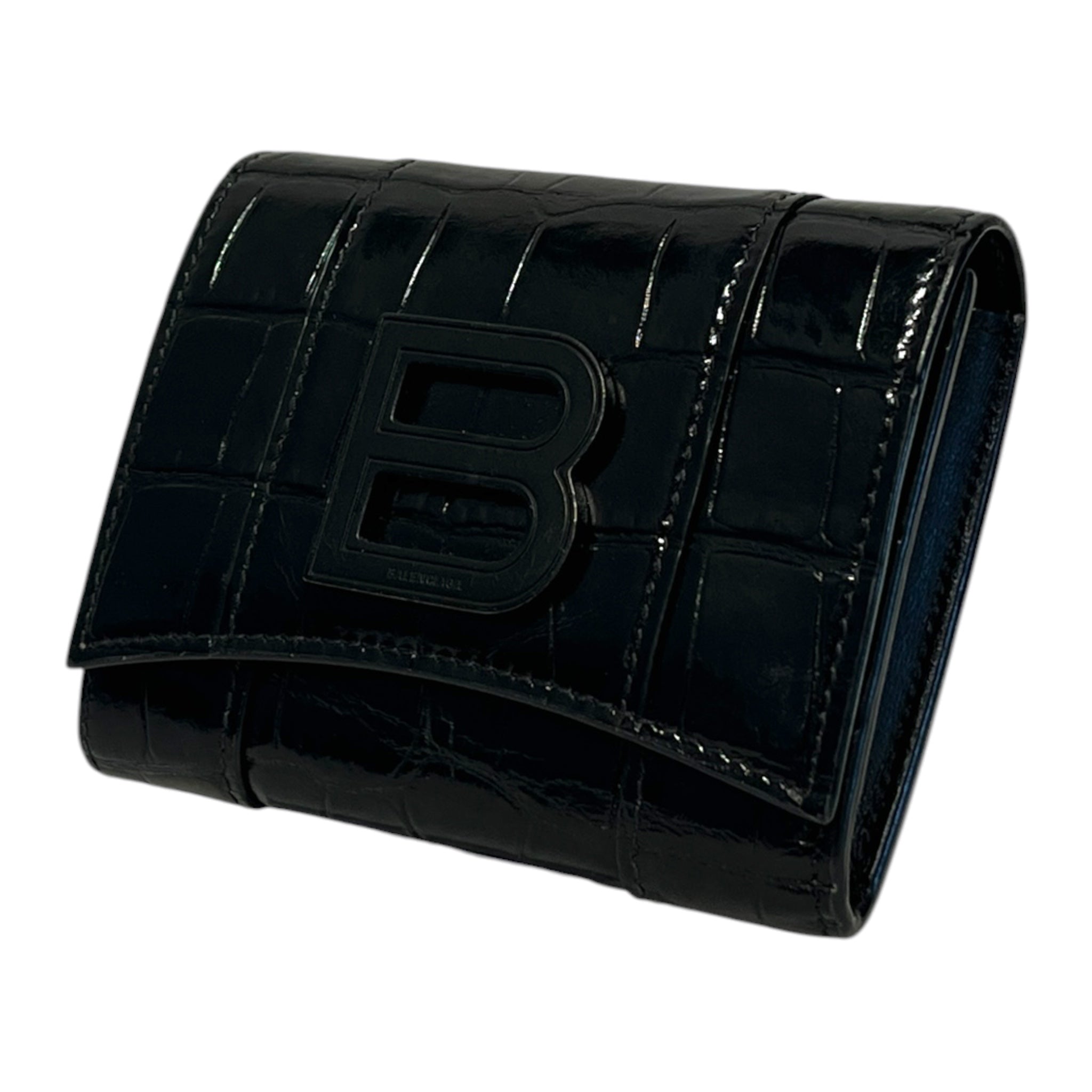 BALENCIAGA/Trifold Wallet/Leather/BLK/L's/63433 4 1000 hour glass view 1