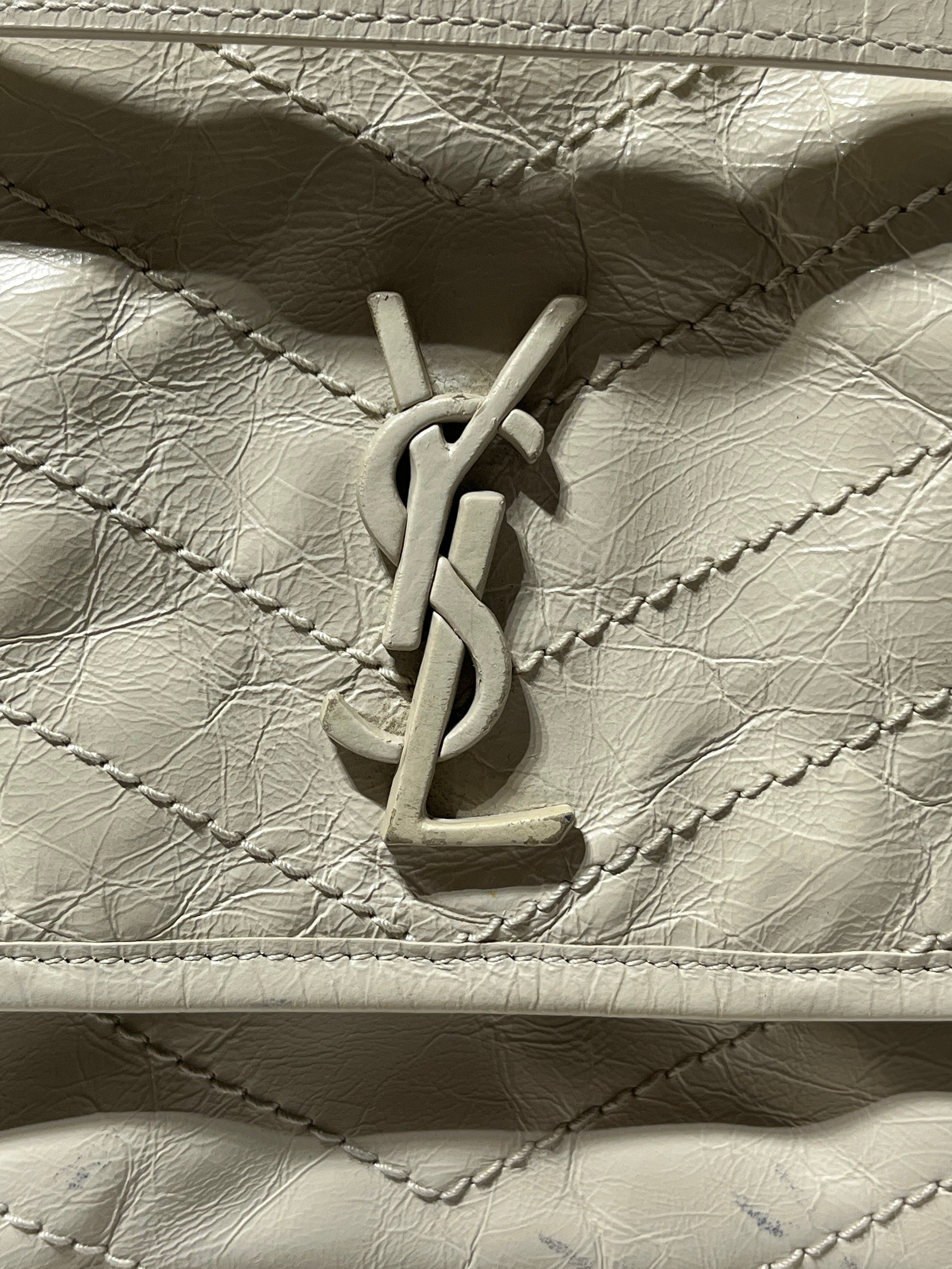 YVES SAINT LAURENT/Cross Body Bag/Angola/CRM/niki lambskin flap view 6