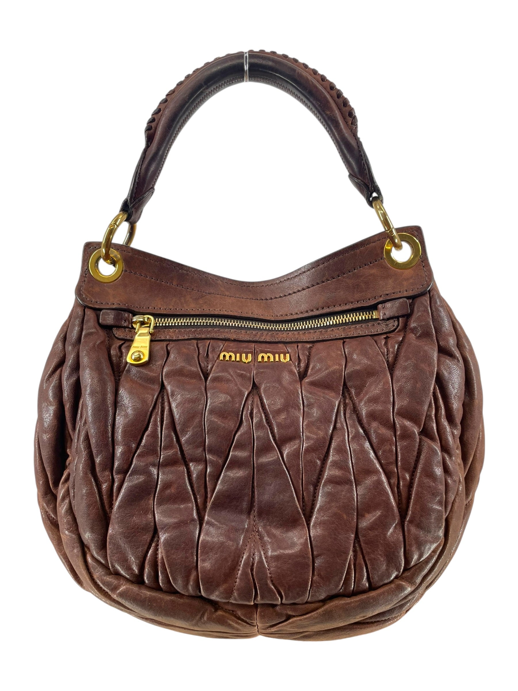 MIU MIU/Bag/Leather/BRW/MATELASSE COFFER HOBO view 2