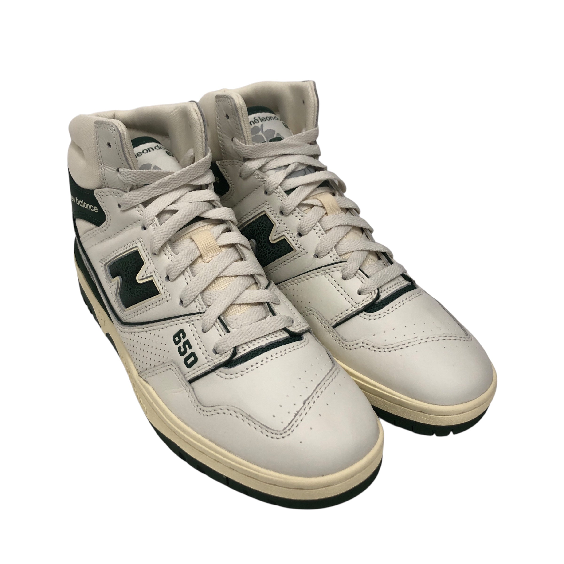 NEW BALANCE/AIME LEON DORE/Hi-Sneakers/US 9.5/Leather/GRN/650 Wte w Green Accents view 1