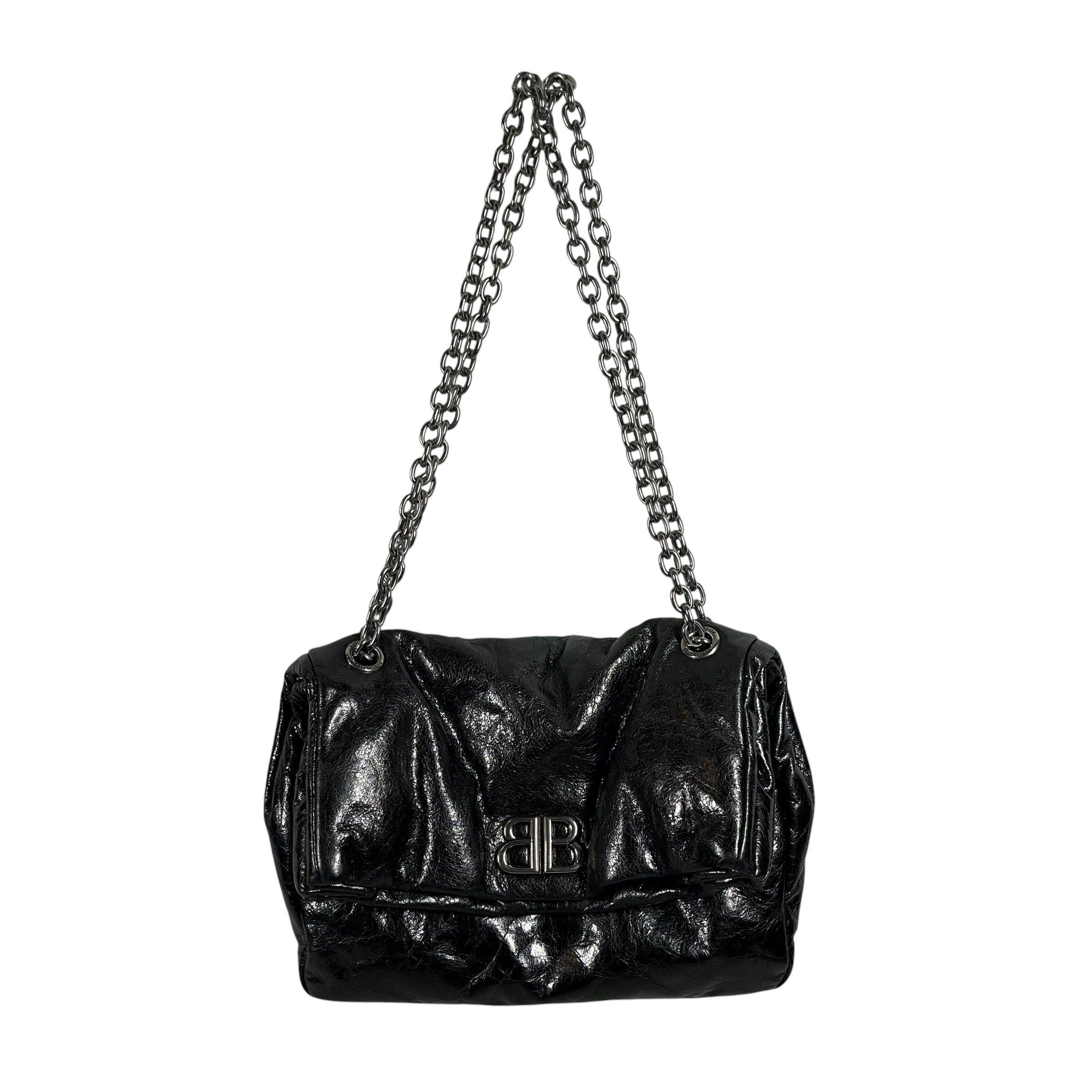 BALENCIAGA/Tote Bag/Leather/SLV/Monaco Chain Tote view 1