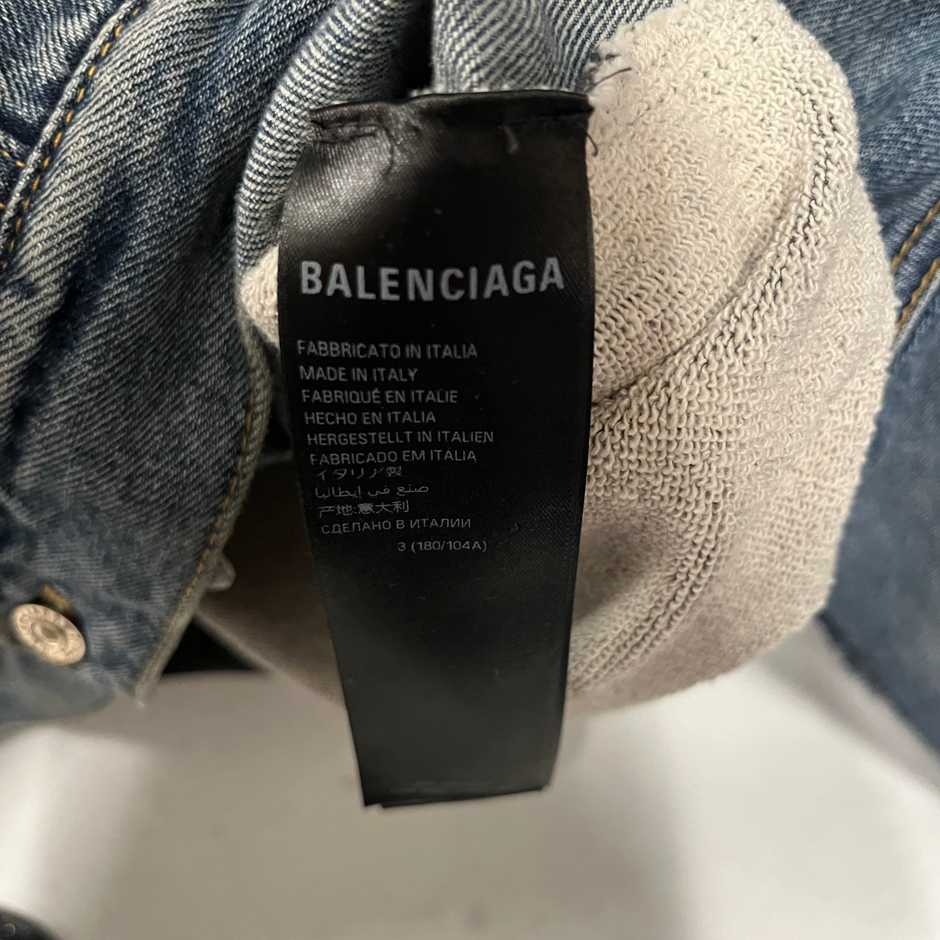 BALENCIAGA/Denim Jkt/3/Cotton/BLU/paris hybrid view 4