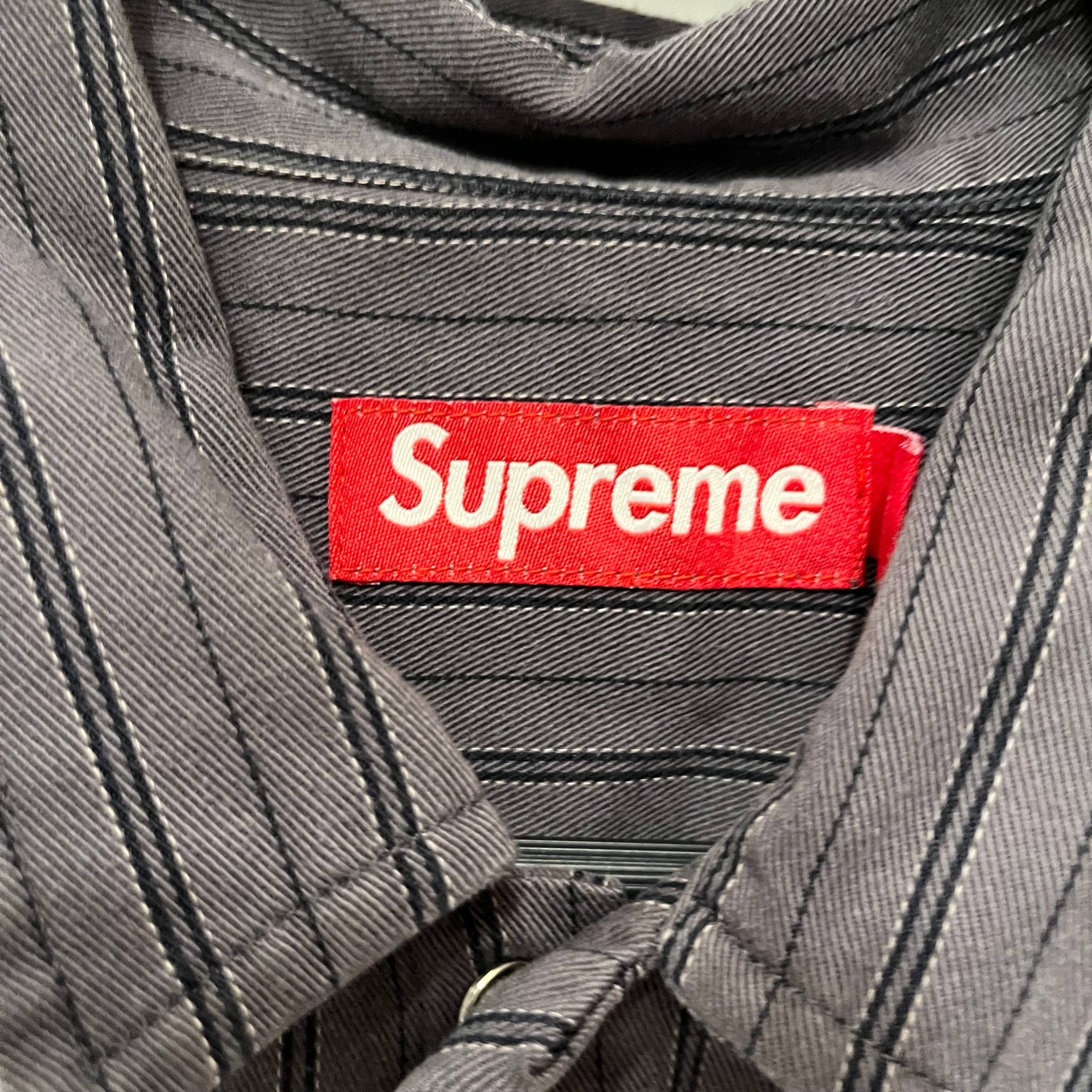 Supreme/SS Shirt/L/Cotton/GRY/Stripe/aoi eyes view 3