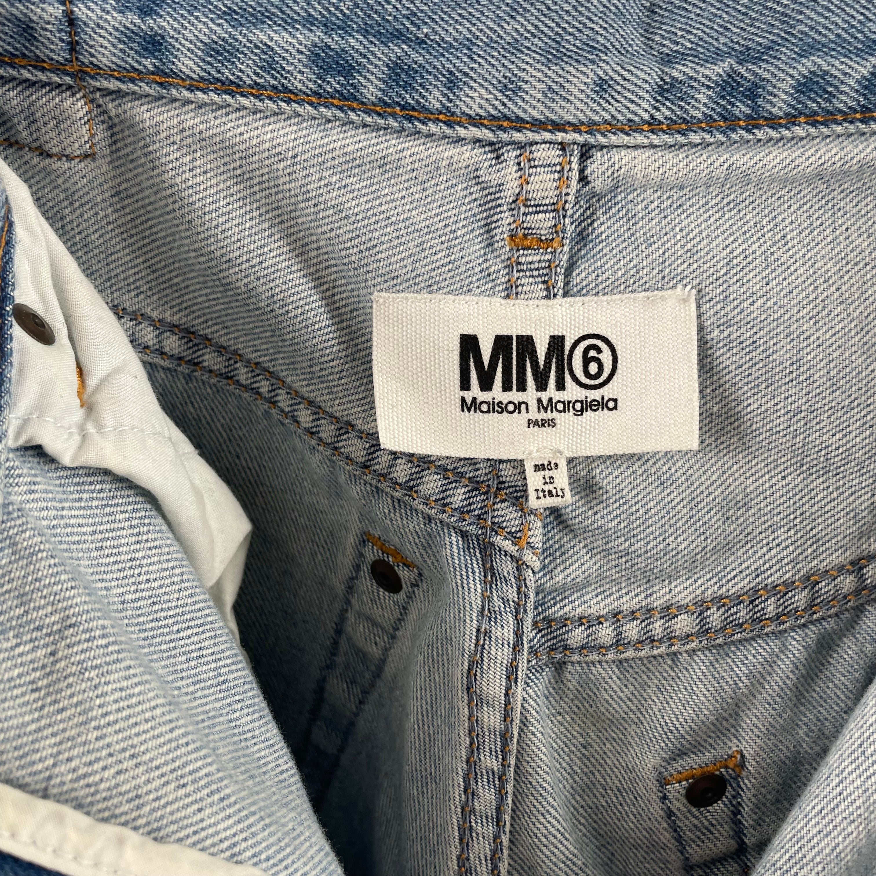MM6/Straight Pants/38/Denim/BLU/CROPPED DISTRESSERD 01RS/2017 view 3