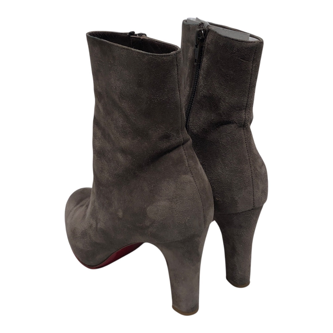 Christian Louboutin/Ankle Boots/EU 37/Suede/BRW/Side Zip/MISS TACK BOOTY 85A view 2