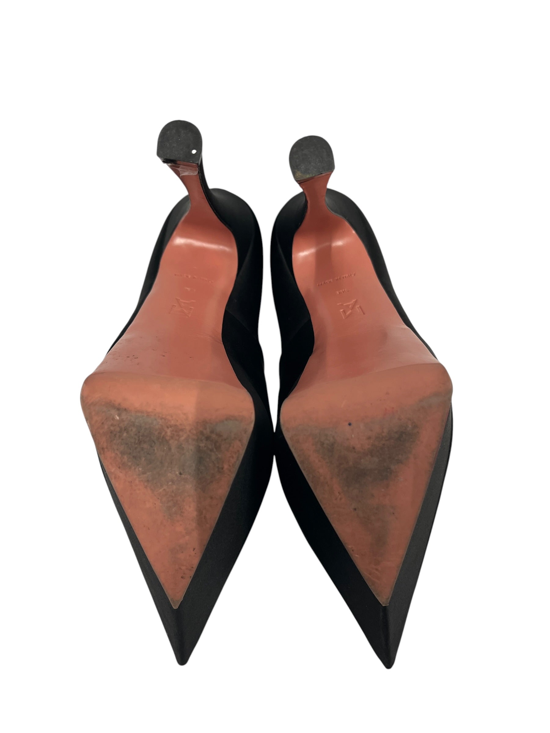 AMINA MUADDI/Heels/EU 38.5/BLK/Yigit Satin Platform Pumps view 5