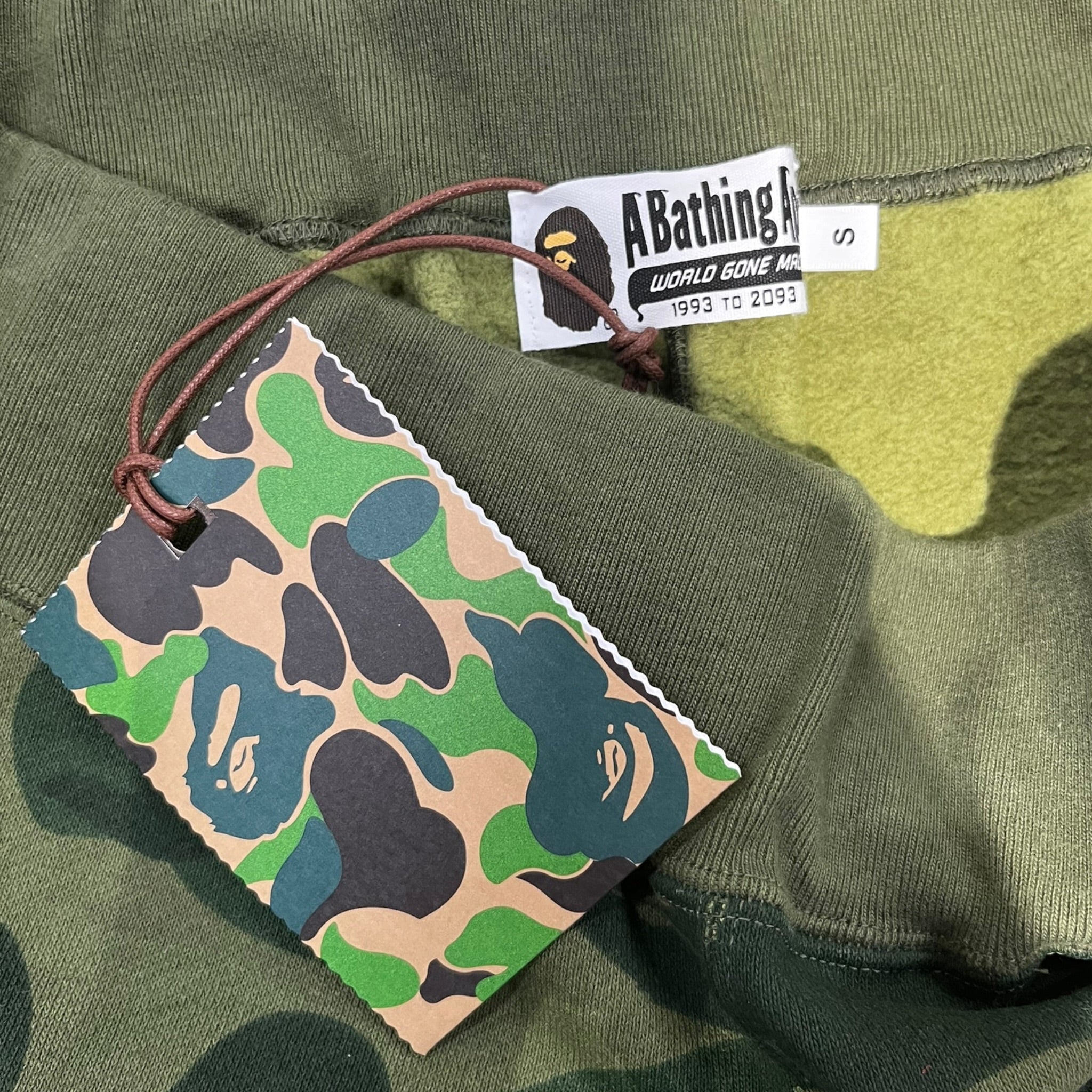 A BATHING APE/Pants/S/Cotton/GRN/Joggers/Camouflage/Ape Head view 3
