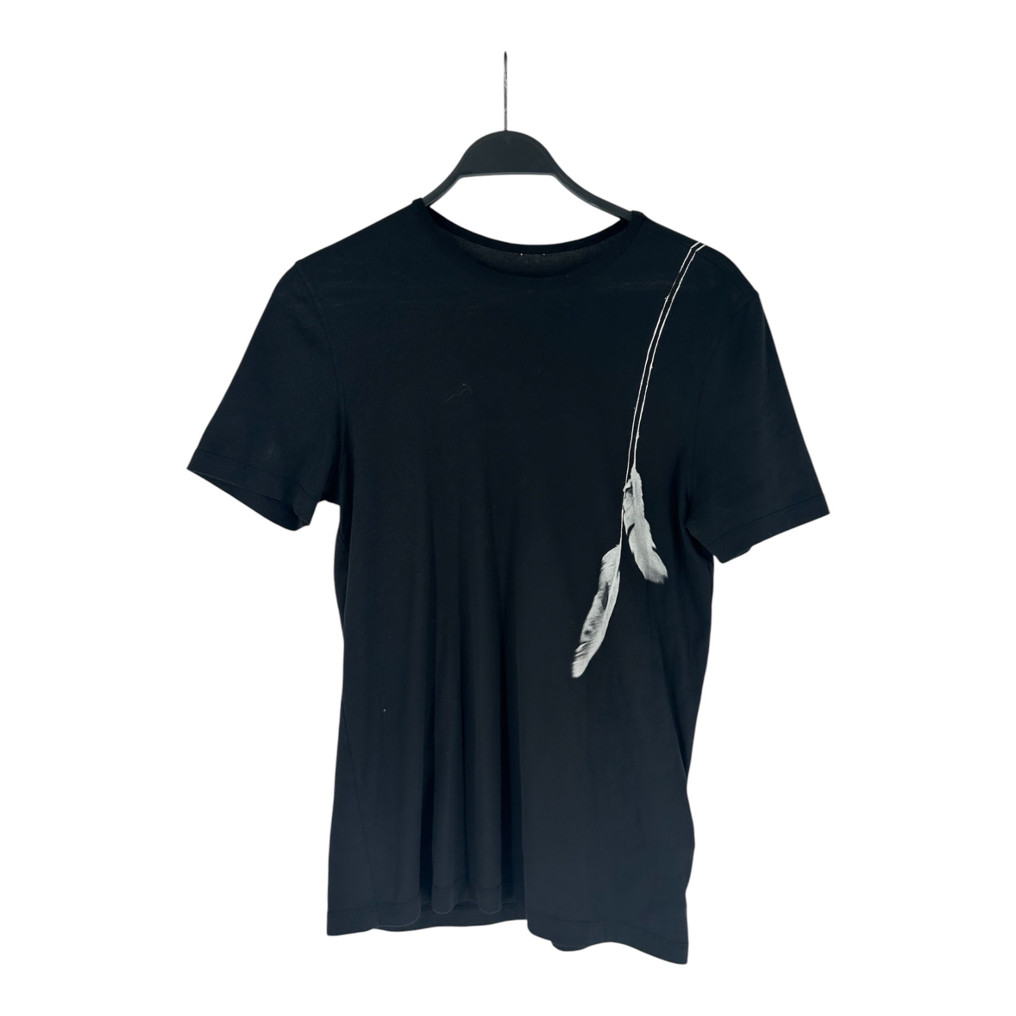 ANN DEMEULEMEESTER/T-Shirt/S/Cotton/BLK/FEATHER GRAPHIC view 1