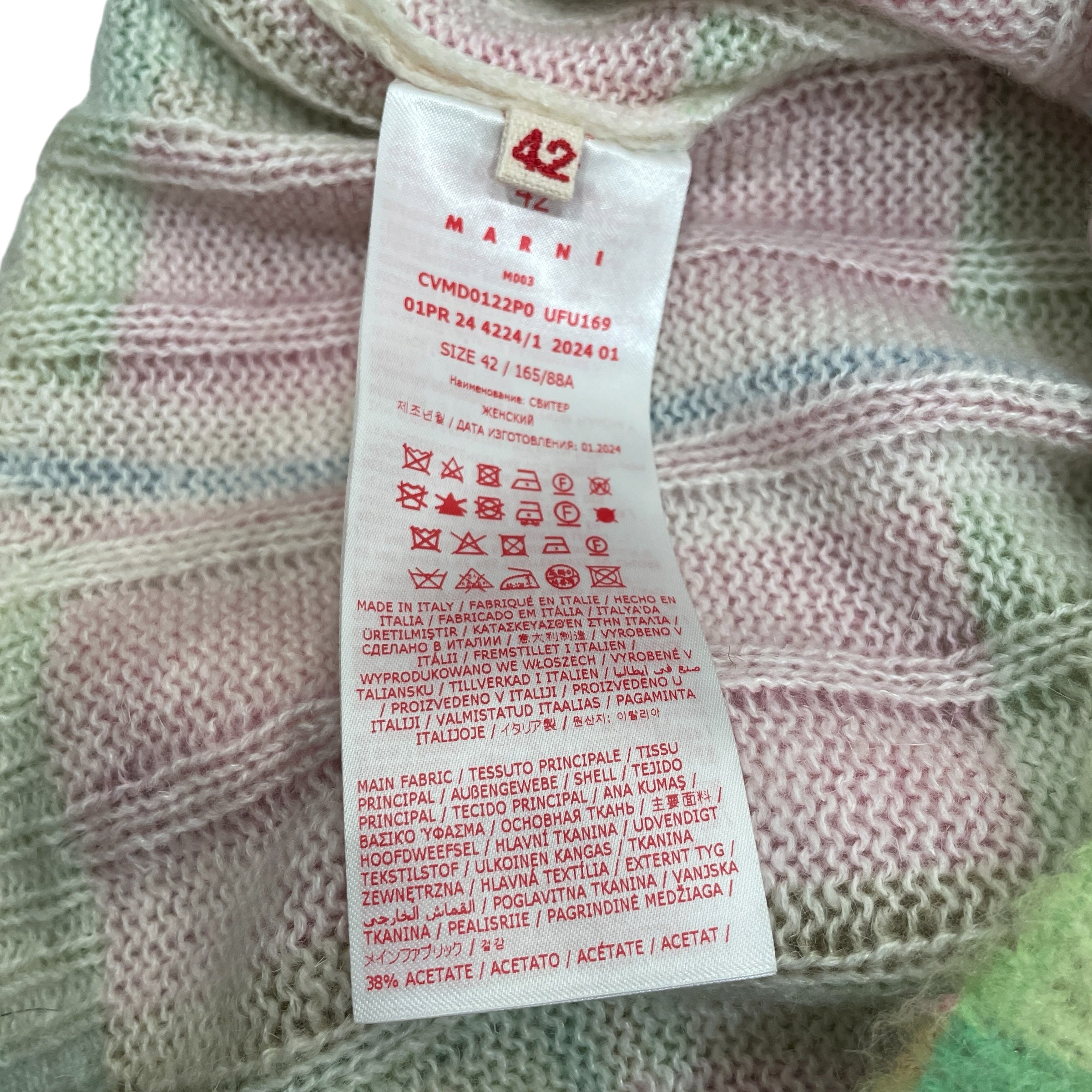 MARNI/Sweater/42/Plaid/MLT/PNK GRN BLU CHECK FUZZY WUZZ view 5