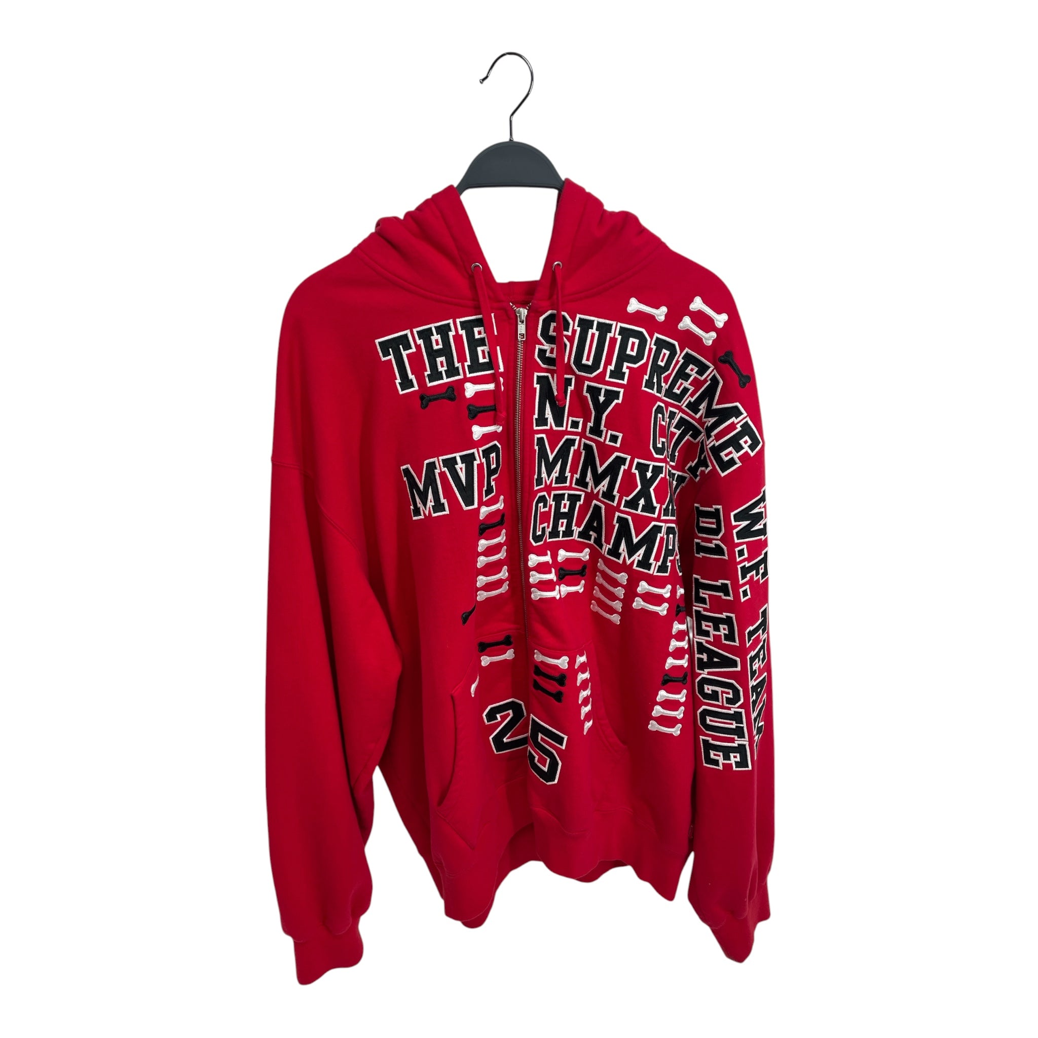 Supreme/Zip Up Hoodie/XXL/Cotton/RED/LEAGUE CHAMP ZIP UP view 1