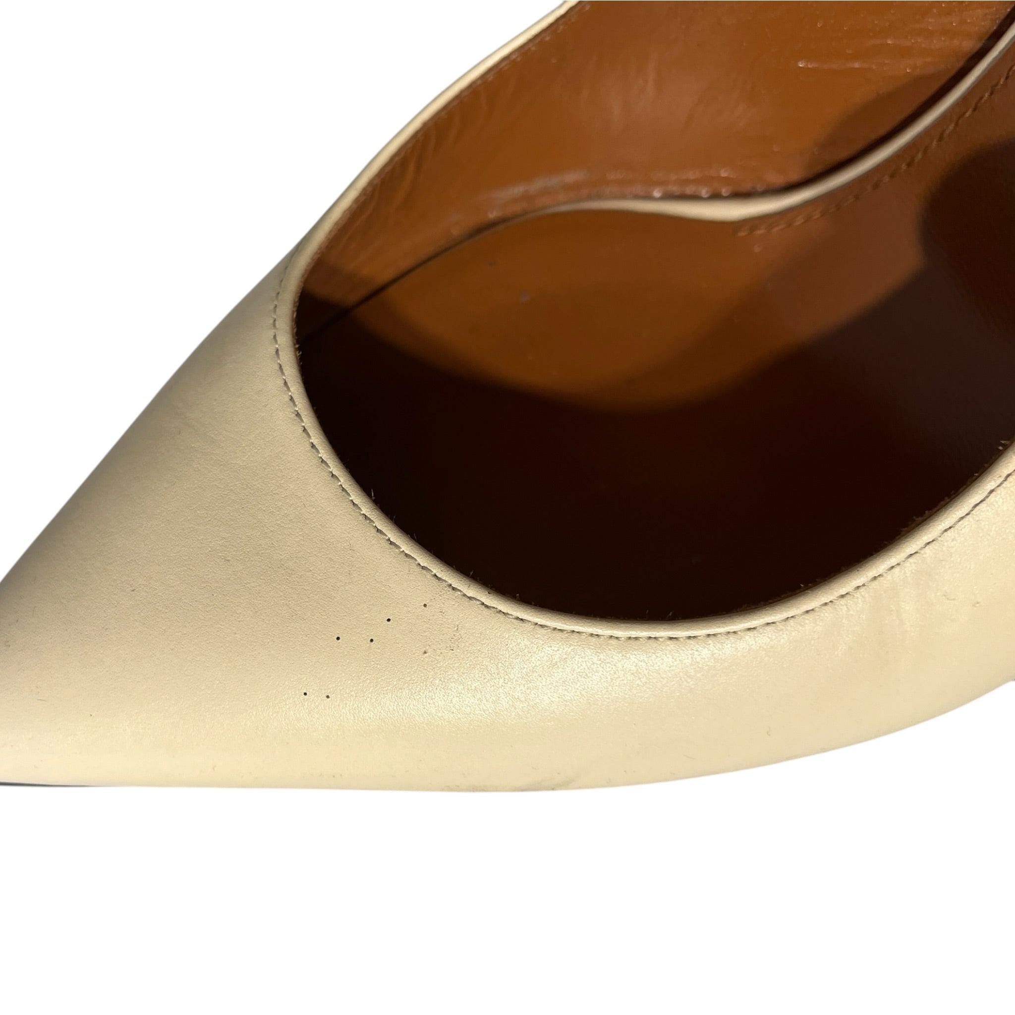YVES SAINT LAURENT/Heels/EU 38/Leather/CRM/OPYUM SLINGBACK PUMPS view 4