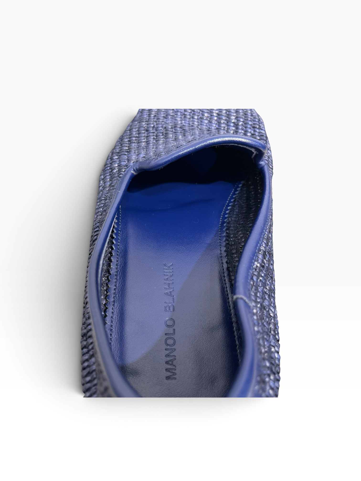 MANOLO BLAHNIK/Loafers/US 9/Leather/NVY/WOVEN SLIP-ON LOAFER view 3