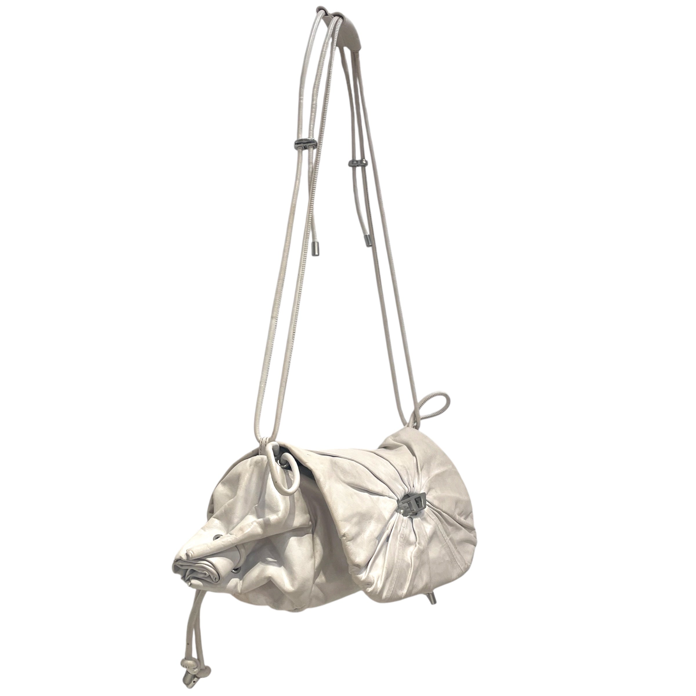 DIESEL/Cross Body Bag/Leather/WHT/scrunch d shoulder bag view 6