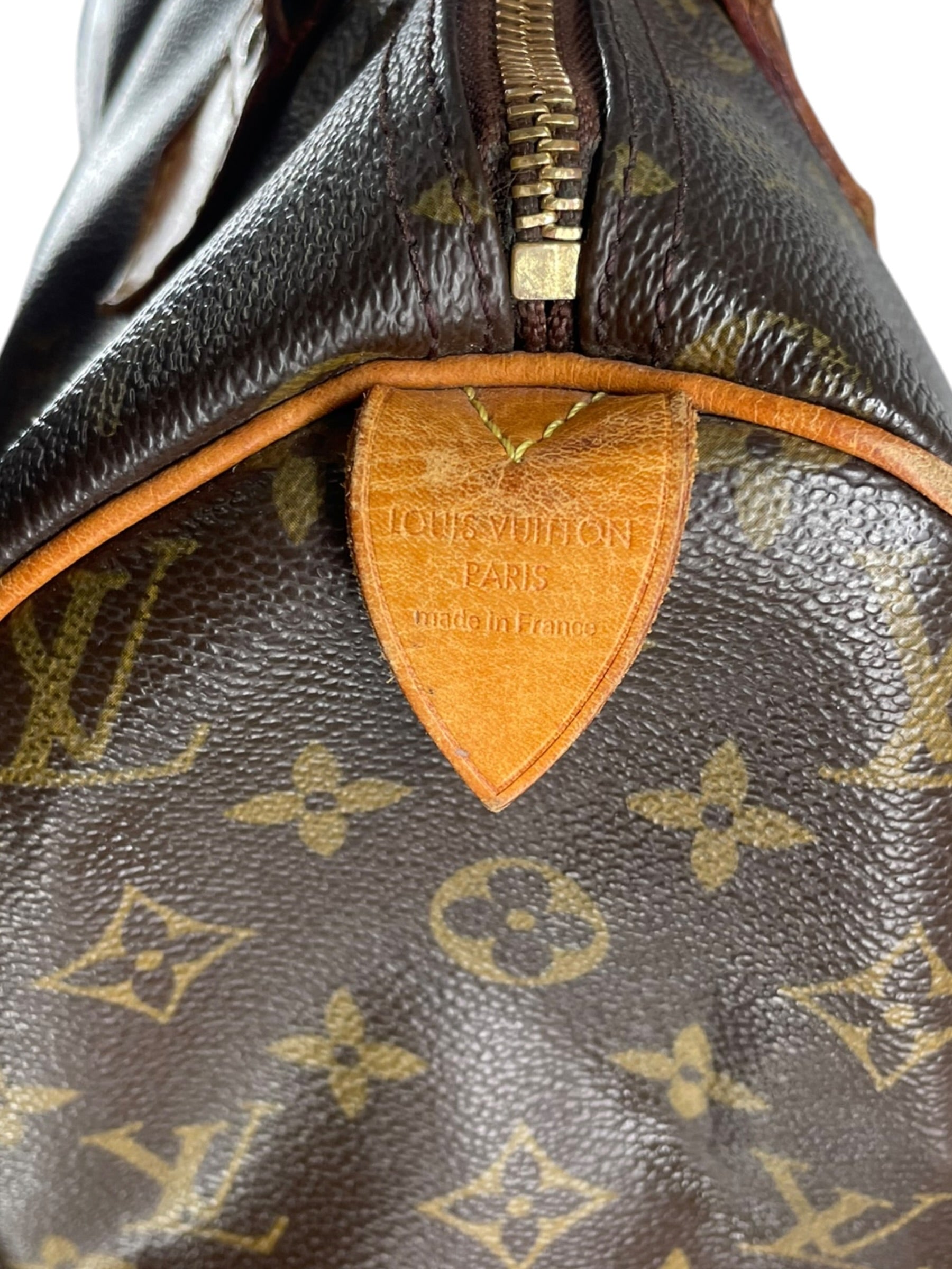 LOUIS VUITTON/Bag/Monogram/Leather/BRW/SPEEDY LEATHER HANDLES view 5
