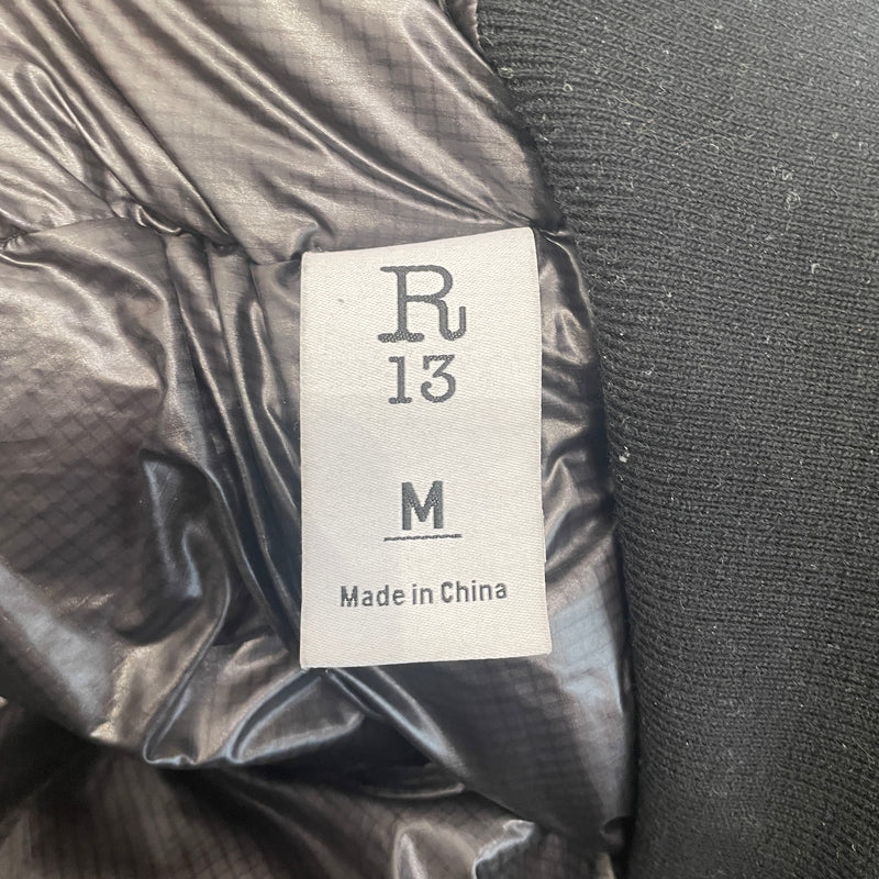 R13/Jacket/M/Nylon/BLK/ZIP OUT DOWN BOMBER